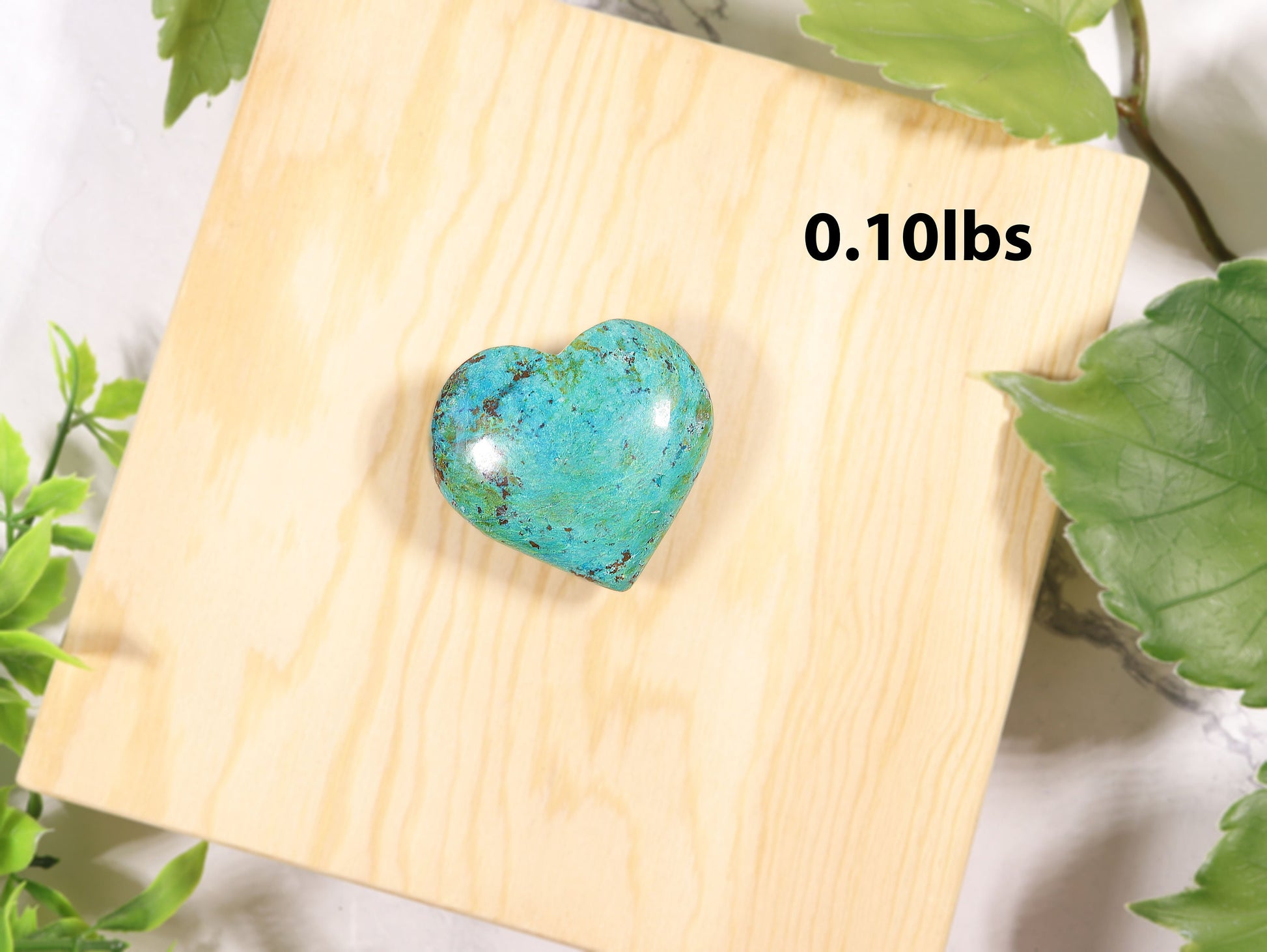 Natural Chrysocolla Crystal Heart, Natural Polished Gemstone, Ethically Sourced