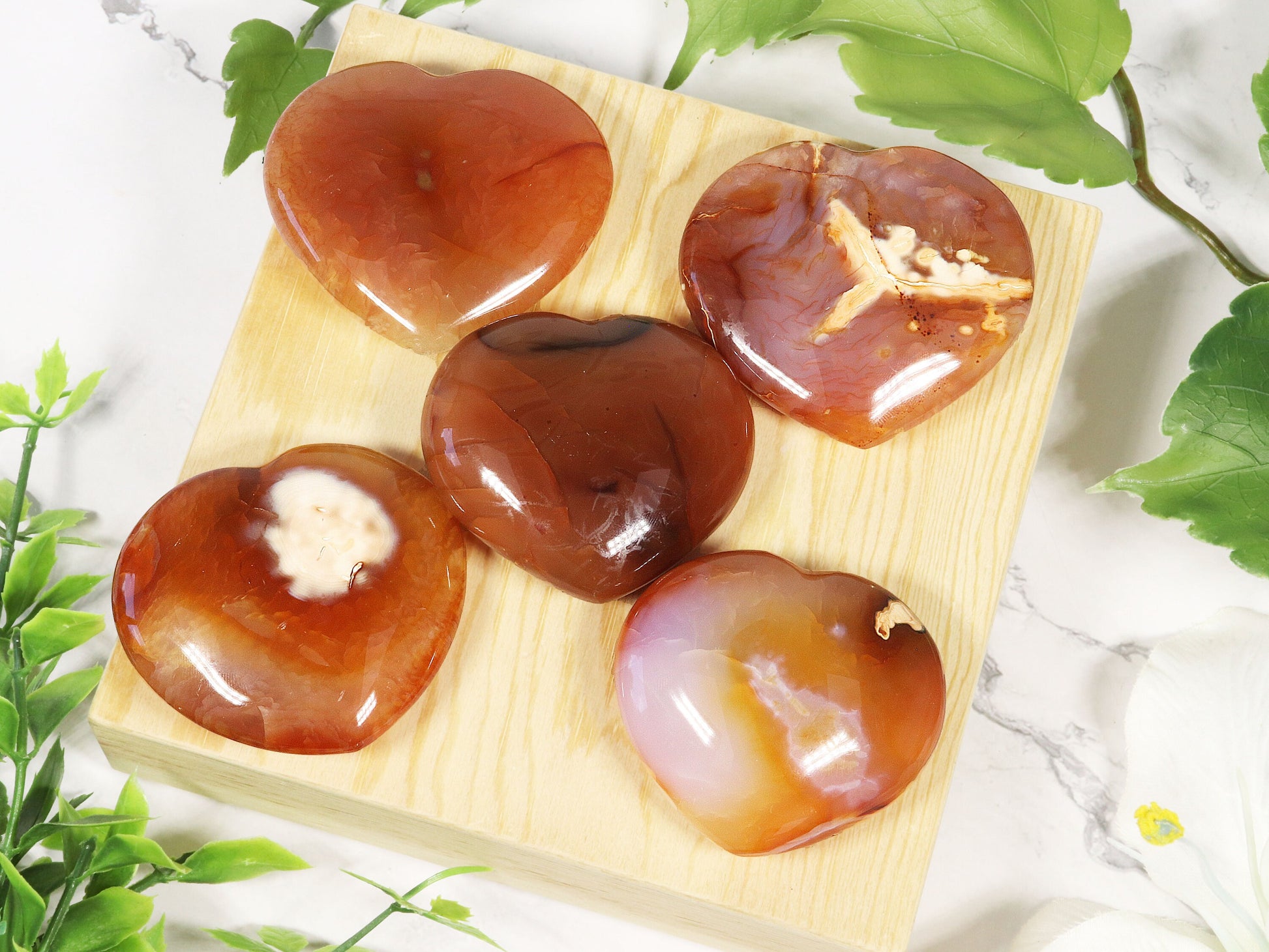 Carnelian Crystal Heart, Natural Polished Gemstone, Ethically Sourced