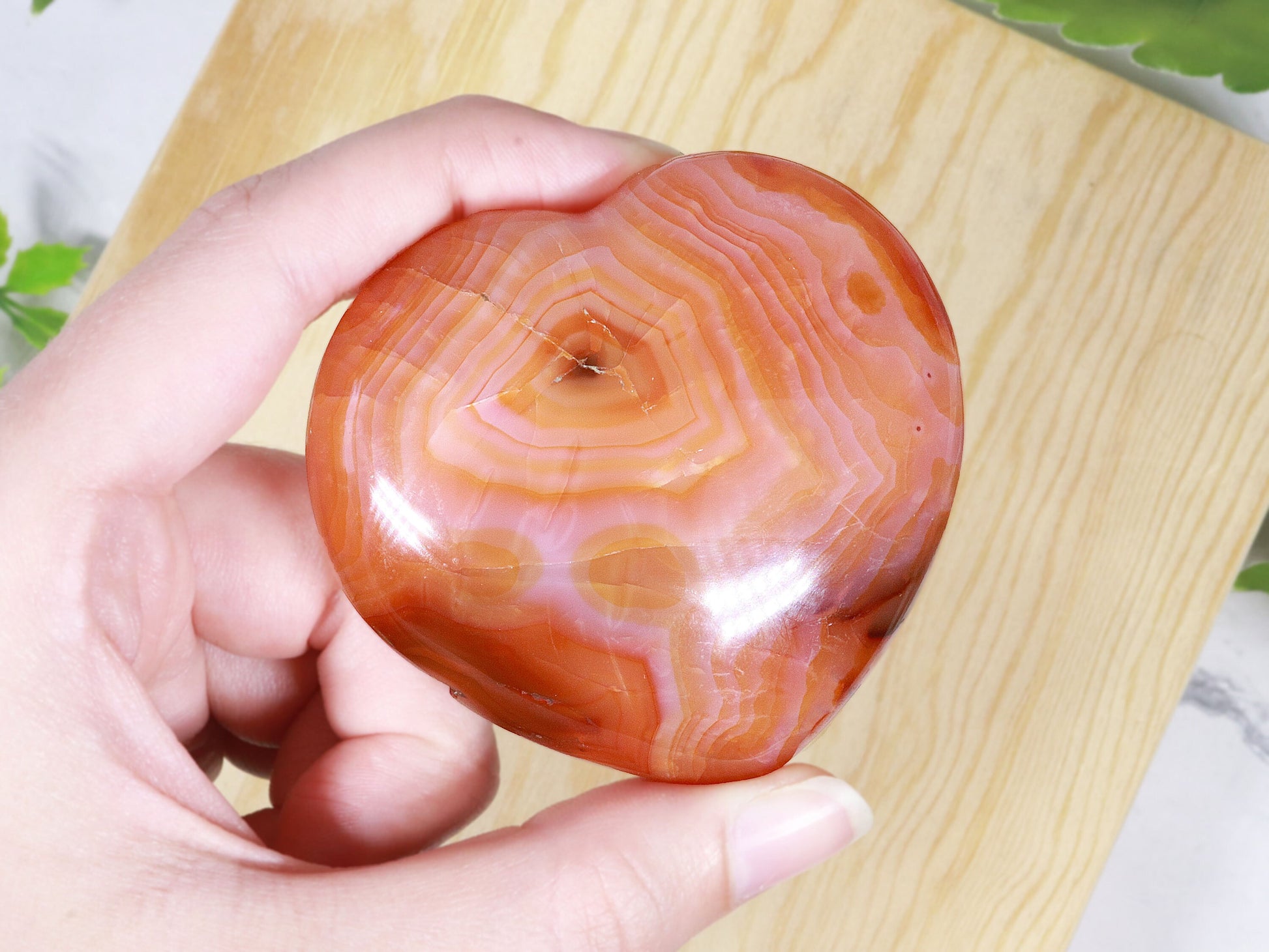 Carnelian Crystal Heart, Natural Polished Gemstone, Ethically Sourced