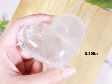 Clear Quartz Crystal Heart, Natural Polished Gemstone, Ethically Sourced