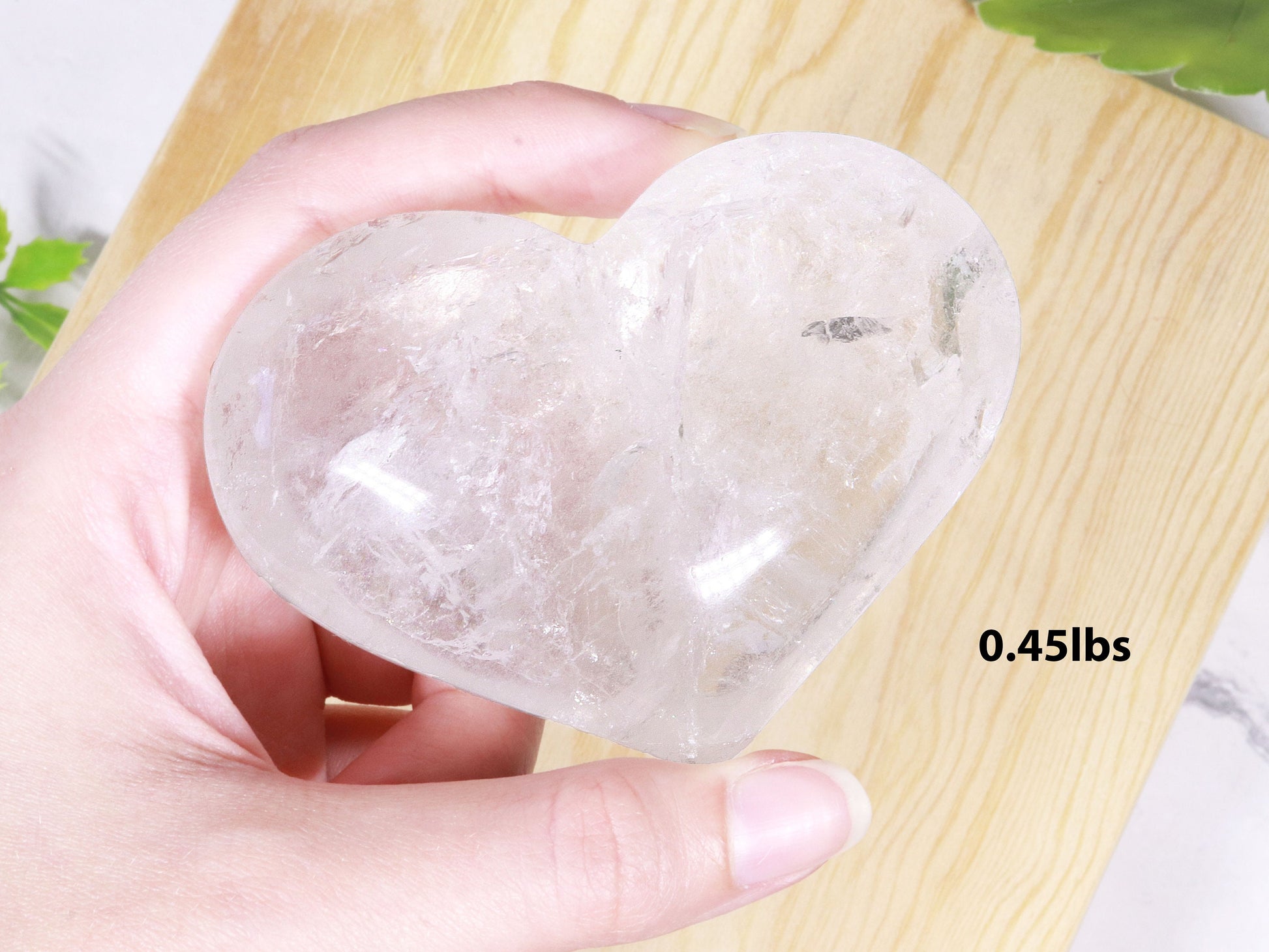 Clear Quartz Crystal Heart, Natural Polished Gemstone, Ethically Sourced