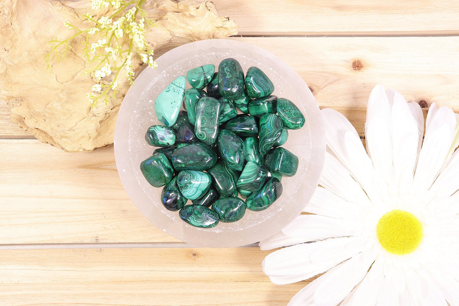 Malachite Tumble Stones, Natural Polished Gemstone, Jewelry, DIY, Ethically Sourced