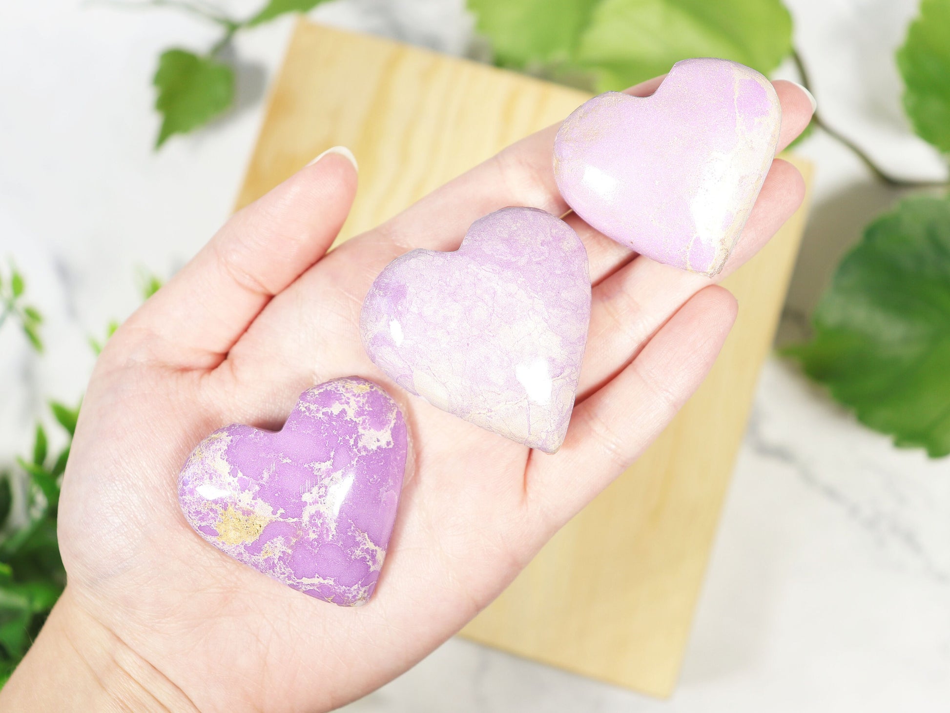 Natural Purple Phosphosiderite, Polished Crystal Heart, Ethically Sourced