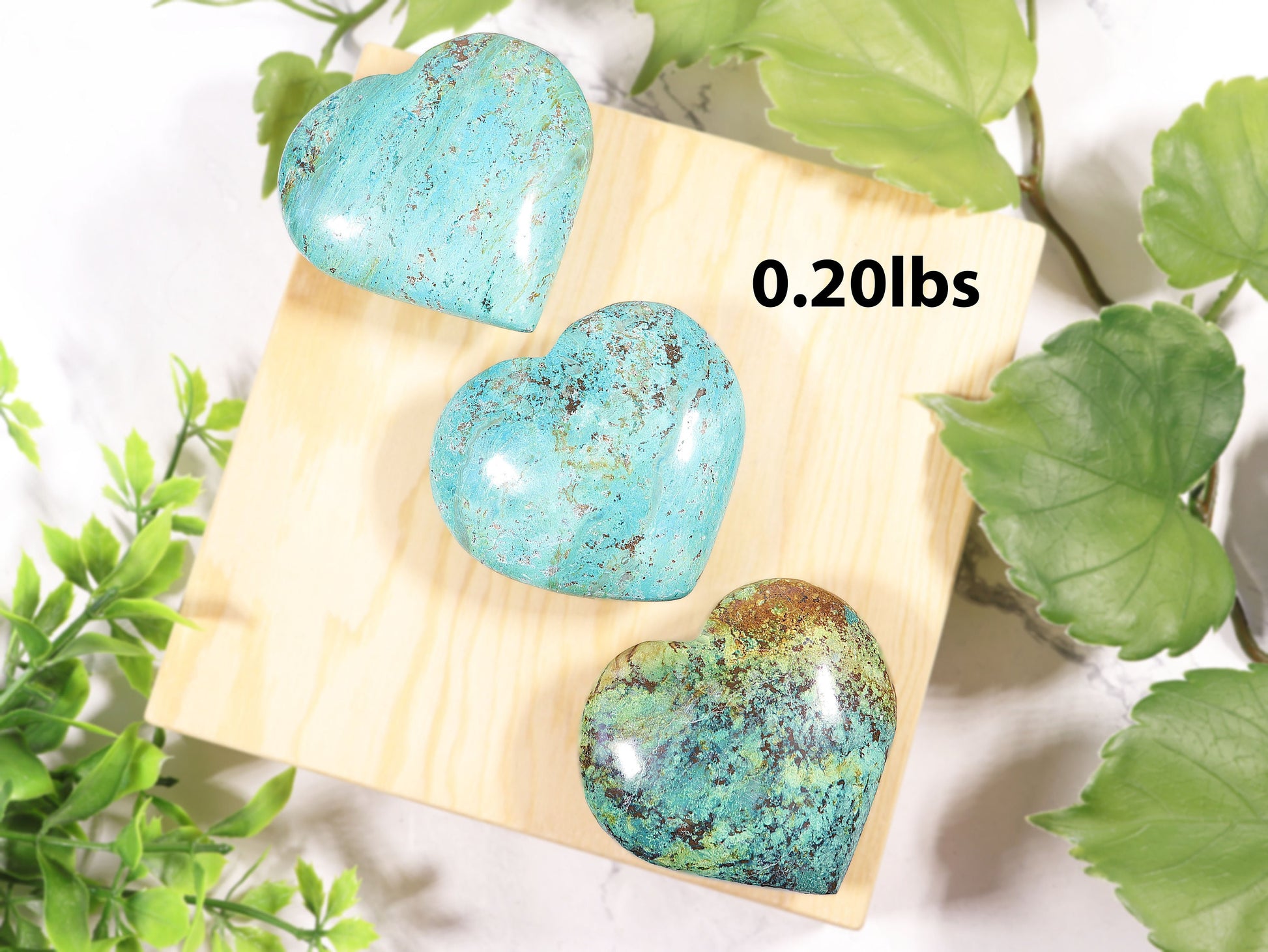 Natural Chrysocolla Crystal Heart, Natural Polished Gemstone, Ethically Sourced