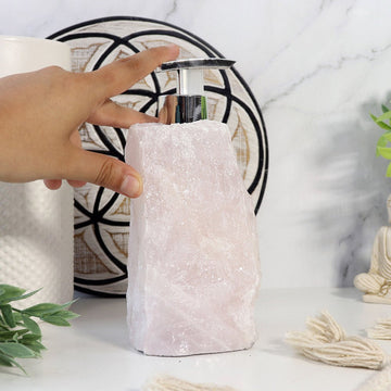 Rose Quartz Soap Dispenser, Self Love Stone, Bathroom Decor, Christmas Gift for Anyone, Ethically Sourced