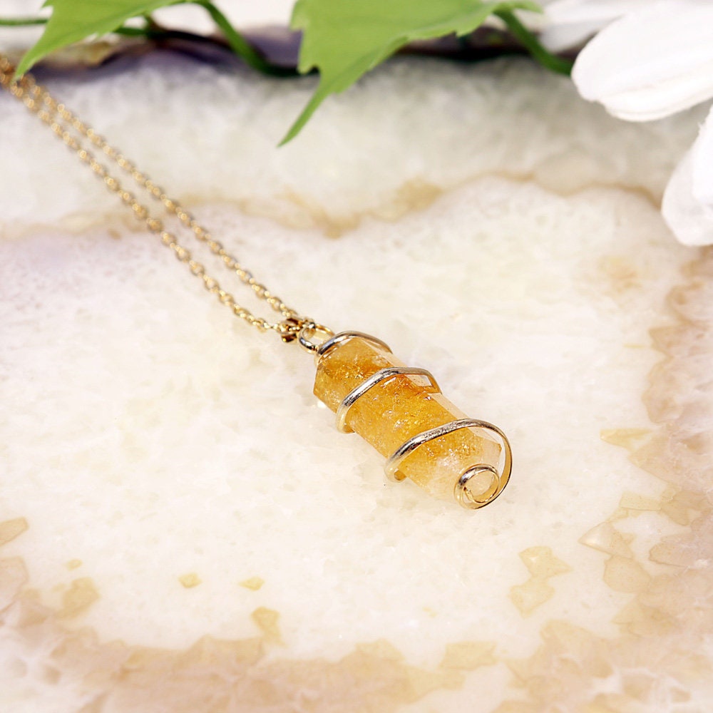 Citrine Pendant | Silver Wrapped | A Comforting Gift