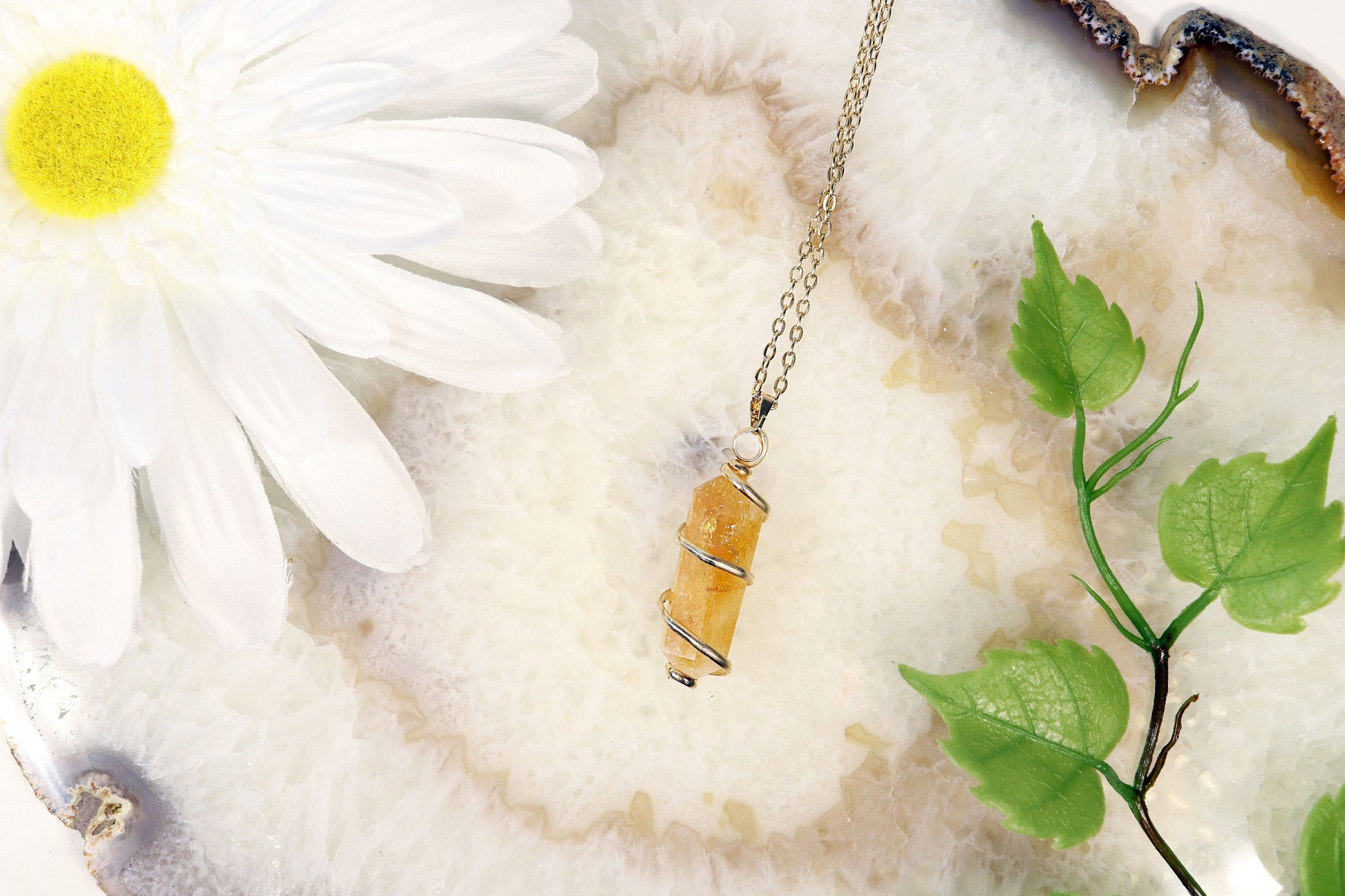 Citrine Pendant | Silver Wrapped | A Comforting Gift