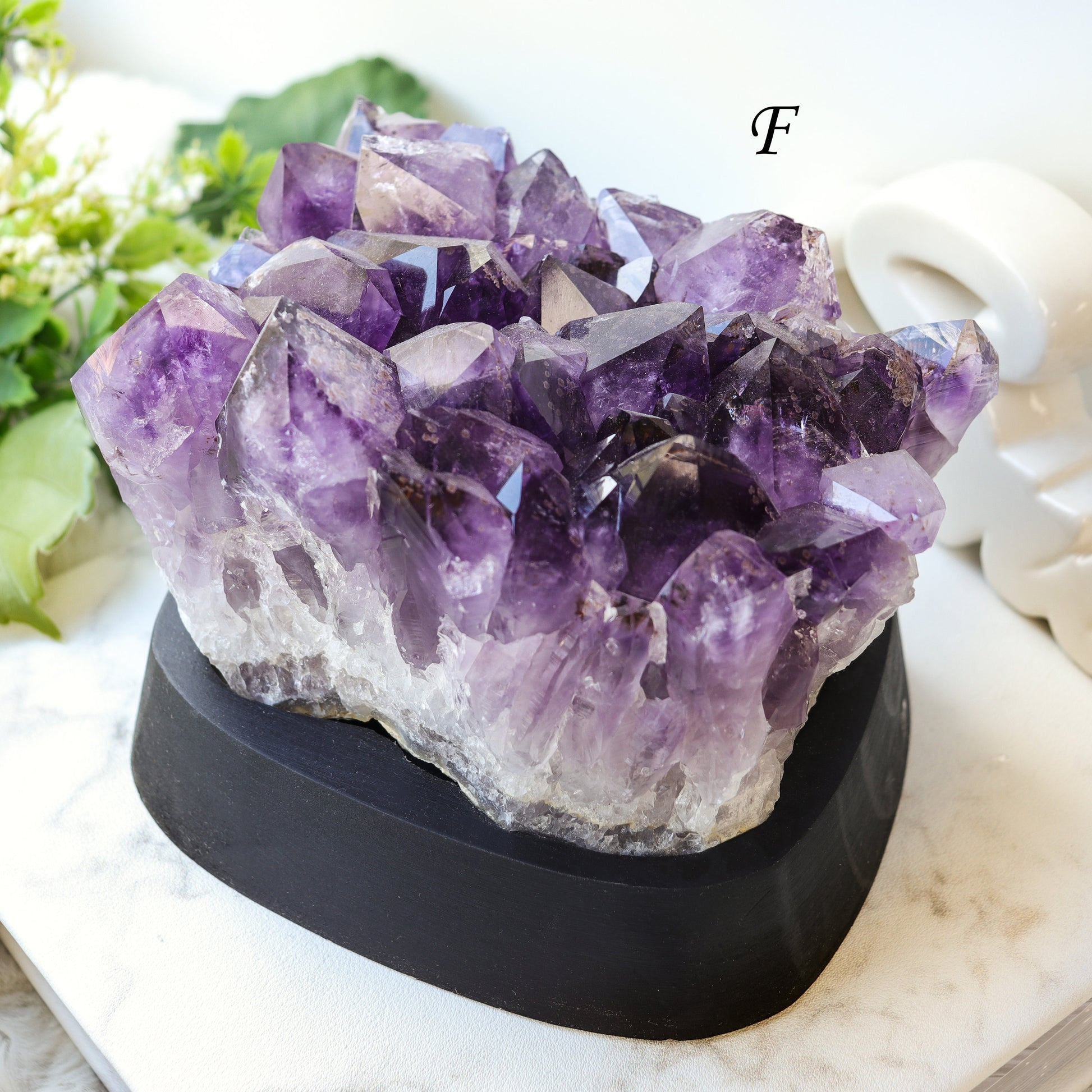 Huge Grade A Amethyst Cluster, Crystal on Wooden Base, Ethically Sourced - PICK YOUR OWN