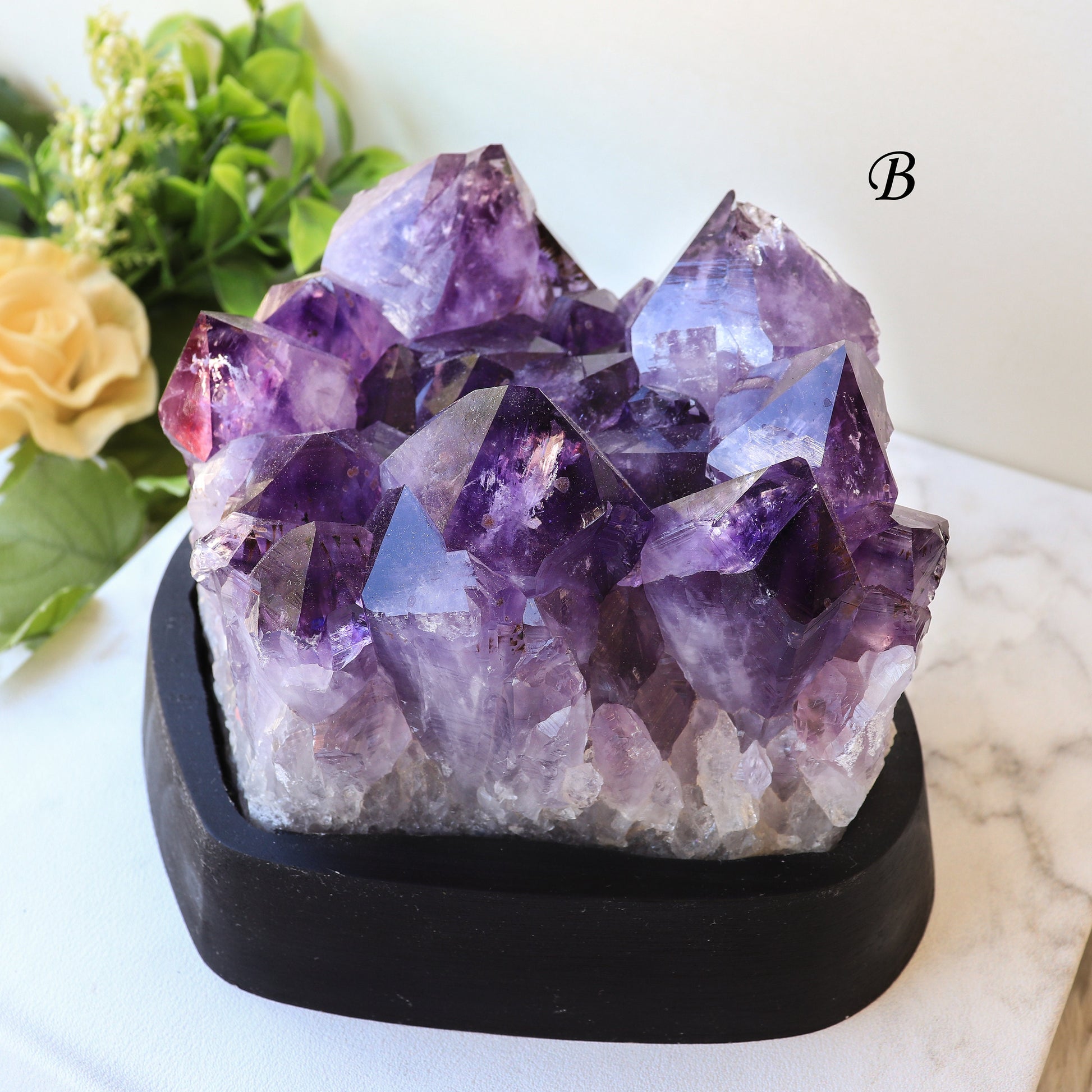 Huge Grade A Amethyst Cluster, Crystal on Wooden Base, Ethically Sourced - PICK YOUR OWN