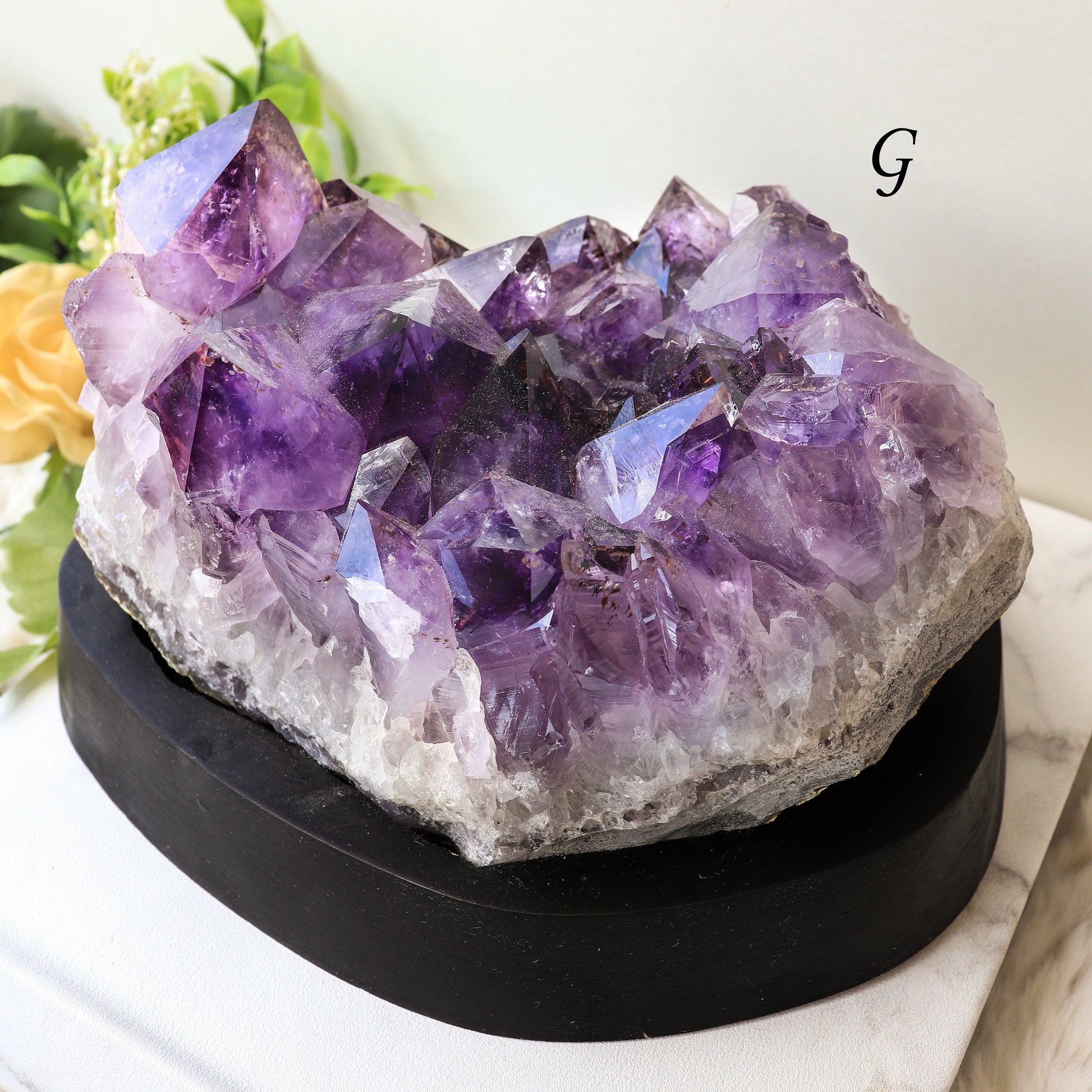 Huge Grade A Amethyst Cluster, Crystal on Wooden Base, Ethically Sourced - PICK YOUR OWN