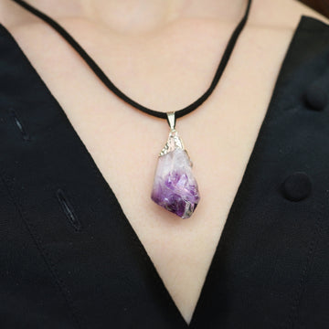 Amethyst Crystal Pendant  | Birthstone Gift For Her | Purple Gemstone Necklace