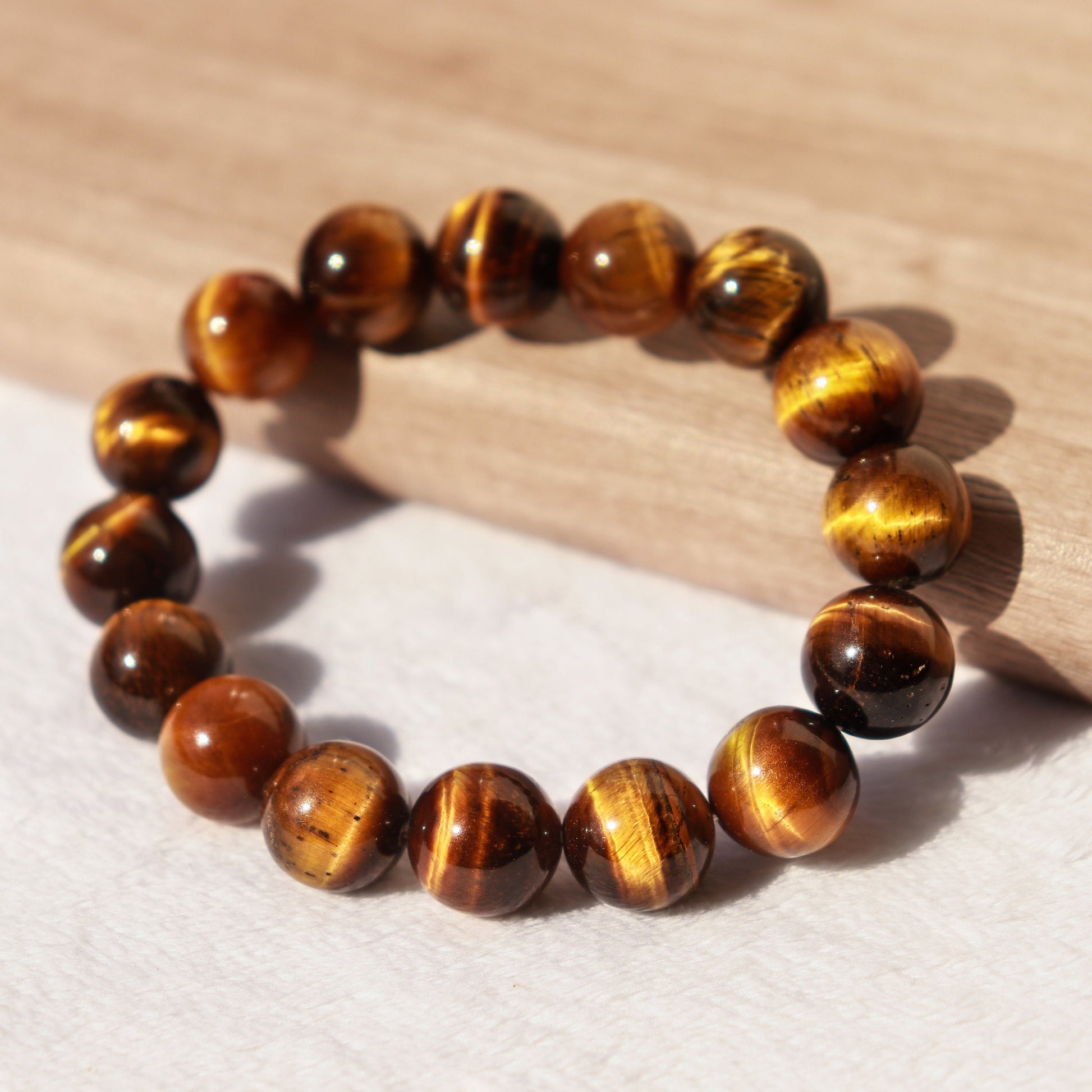 Genuine Tigers Eye Gemstone Bracelet, Grounding & Protection Crystal, Beginner Crystal - SOLD PER PIECE