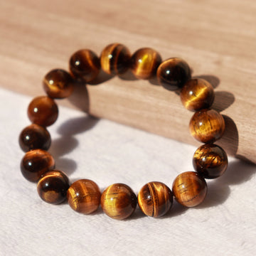 Genuine Tigers Eye Gemstone Bracelet, Grounding & Protection Crystal, Beginner Crystal - SOLD PER PIECE