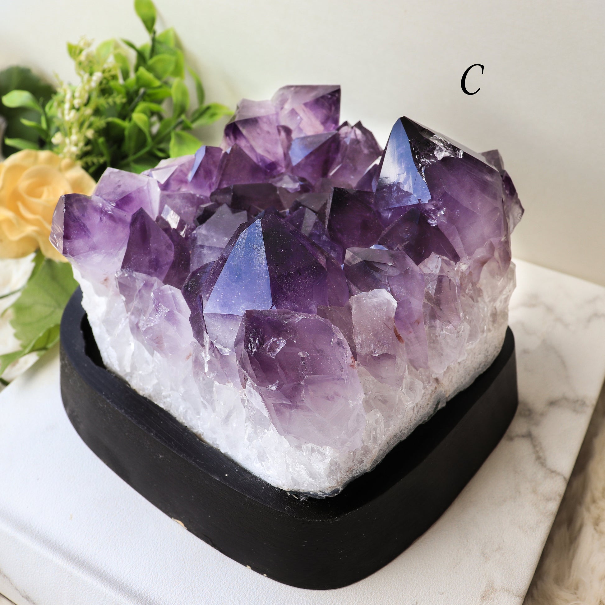 Huge Grade A Amethyst Cluster, Crystal on Wooden Base, Ethically Sourced - PICK YOUR OWN