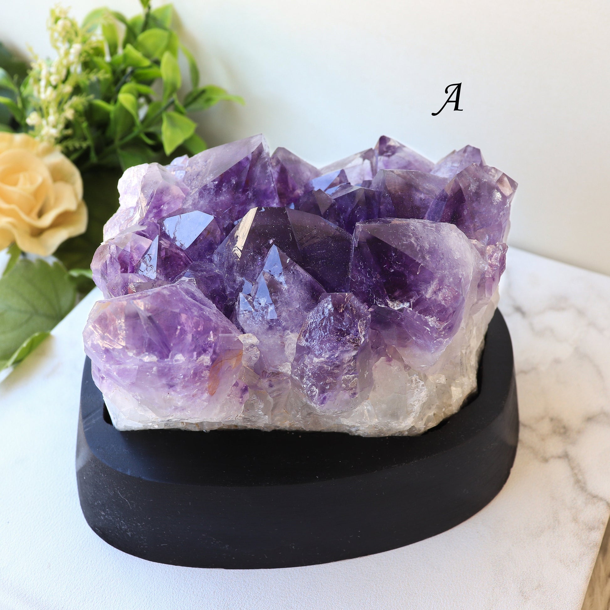 Huge Grade A Amethyst Cluster, Crystal on Wooden Base, Ethically Sourced - PICK YOUR OWN