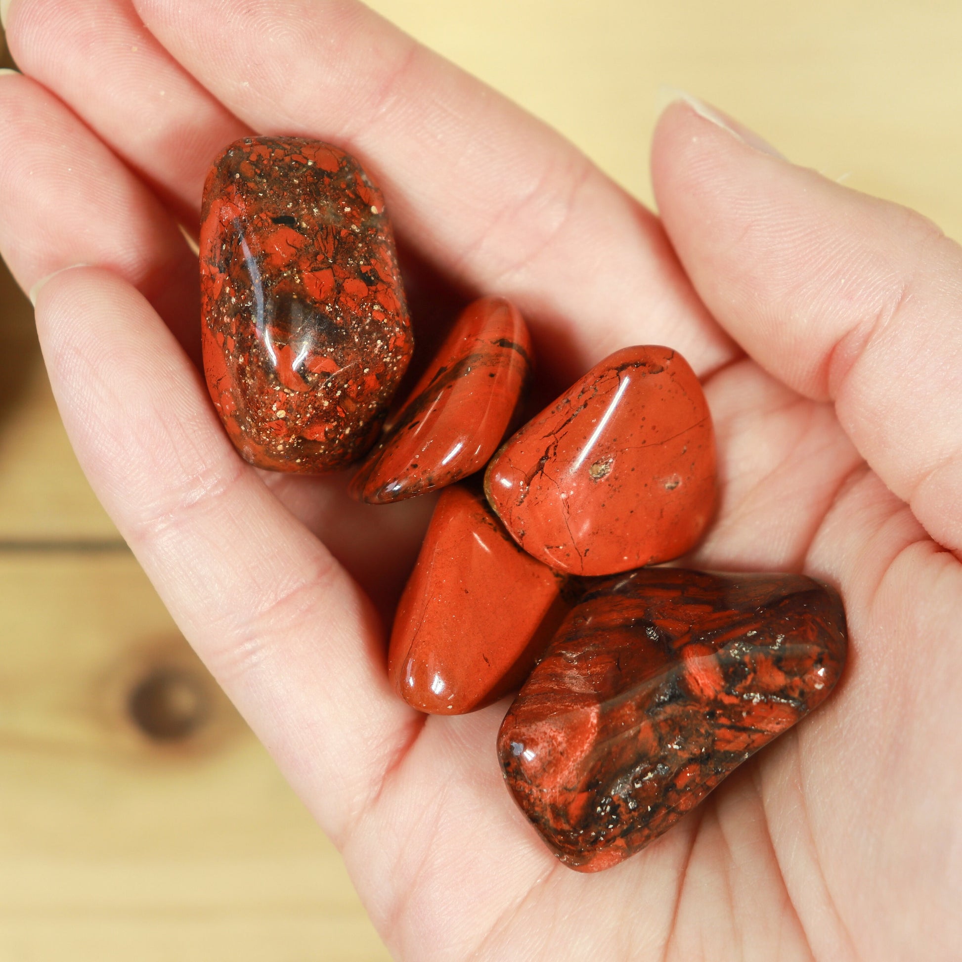 Wholesale Lot of Brecciated Jasper Tumbled Stones, Natural Polished Gemstone, Jewelry, DIY, Ethically Sourced