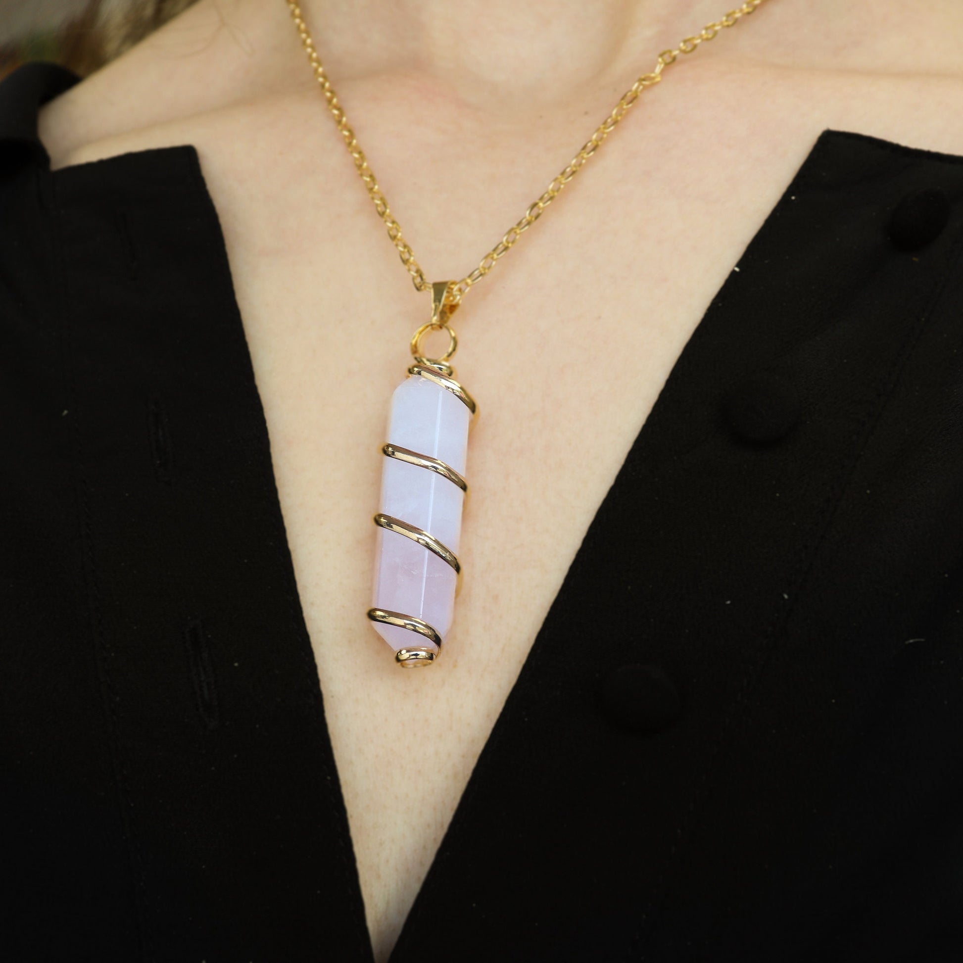 Rose Quartz Pendant | Natural Crystal Jewelry | Necklace for Her