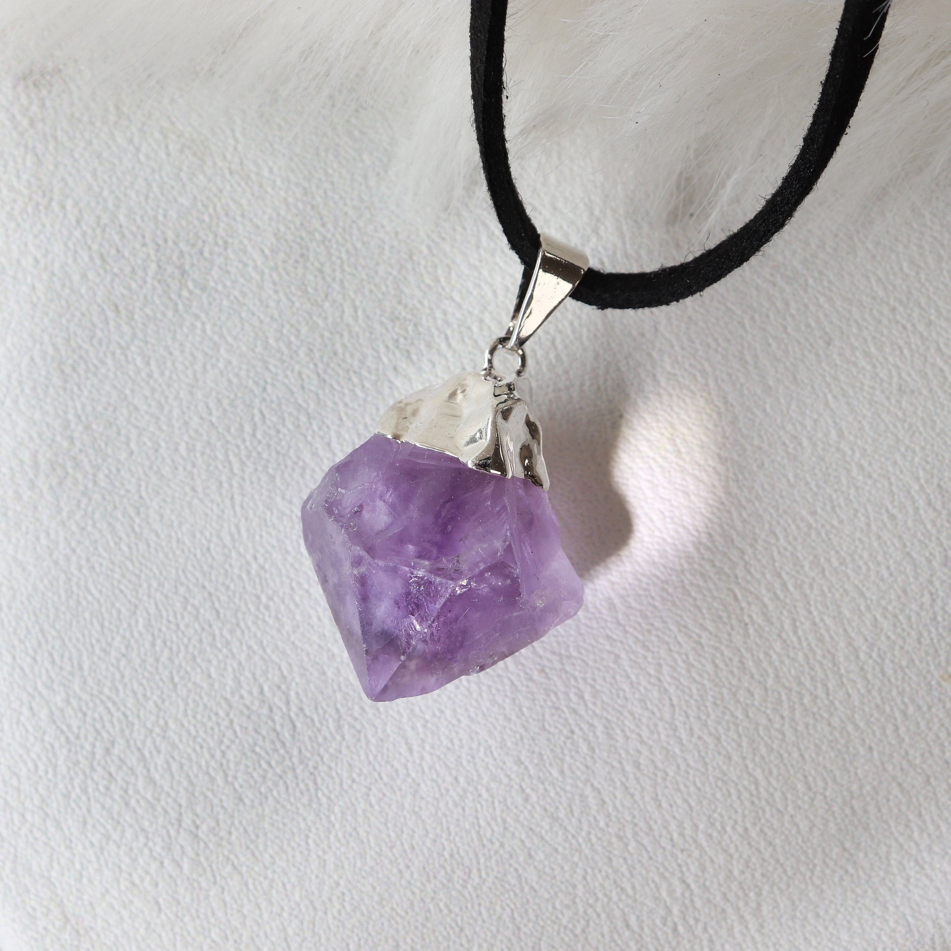 Amethyst Crystal Pendant | Birthstone Gift For Her | Purple Gemstone Necklace