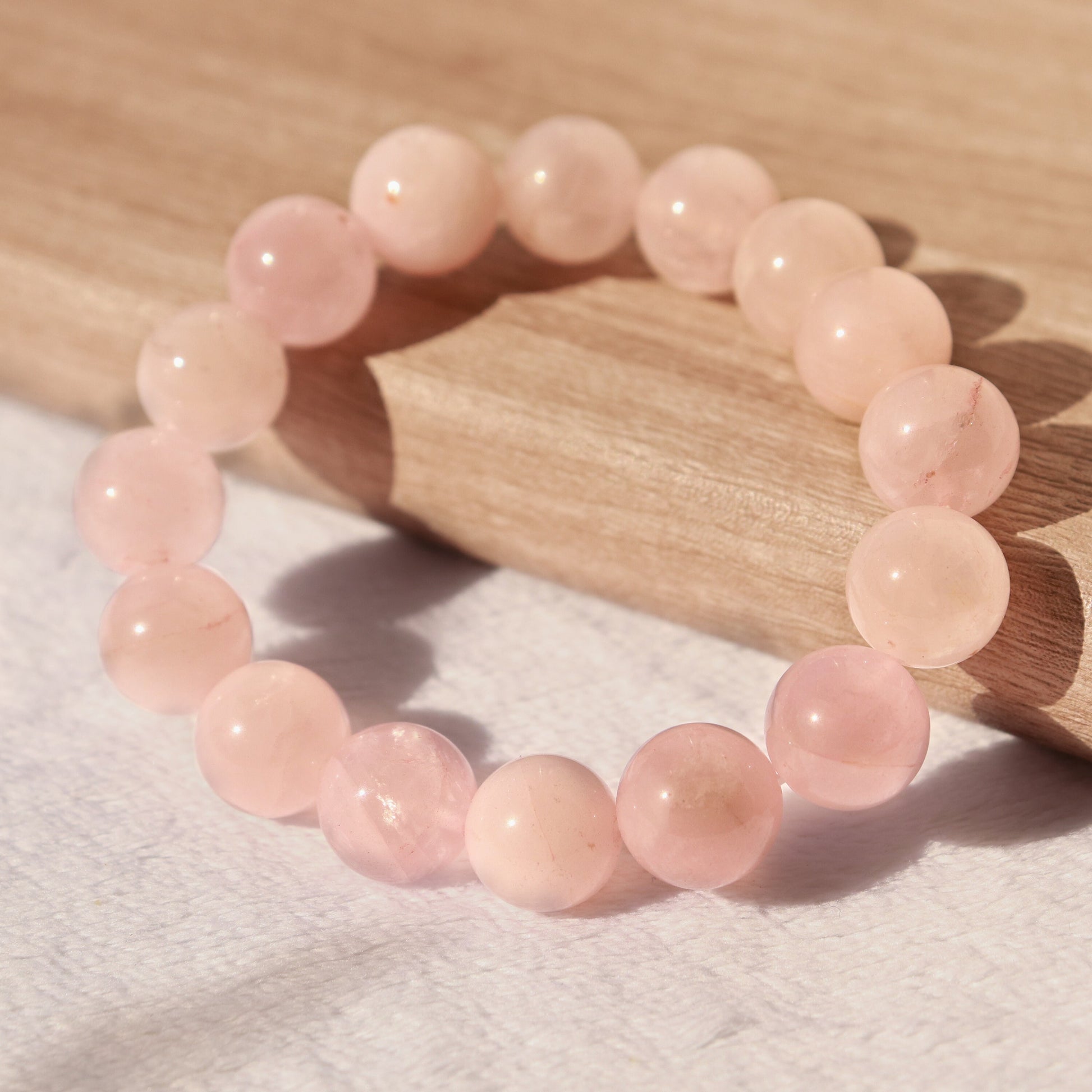 Natural Rose Quartz Bracelet, Love & Affection Crystal, Gift for Her - SOLD PER PIECE