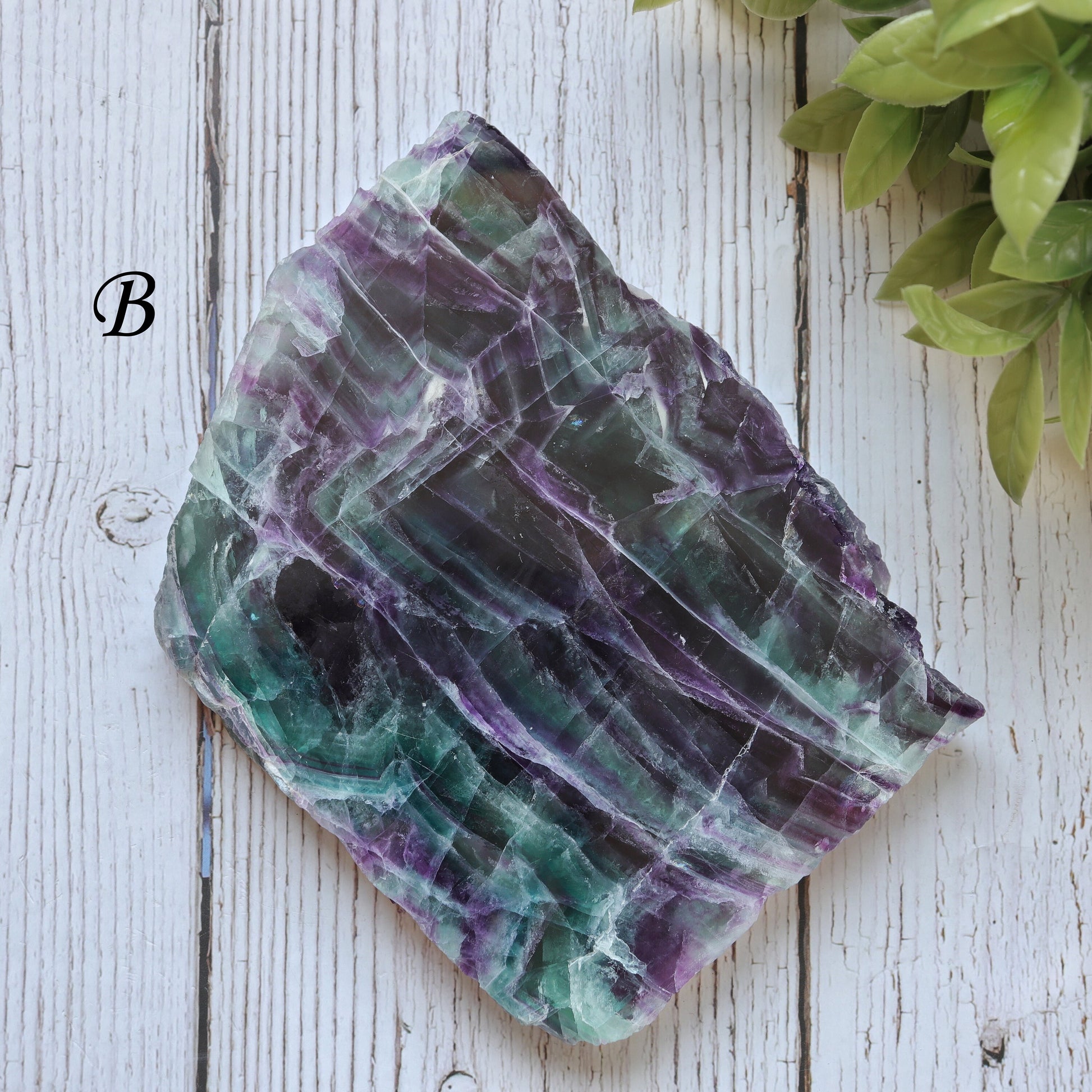 Fluorite Base Slab with Small Rainbow Inclusions, Ethically Sourced, Heart and Crown Chakra, Pick your Own