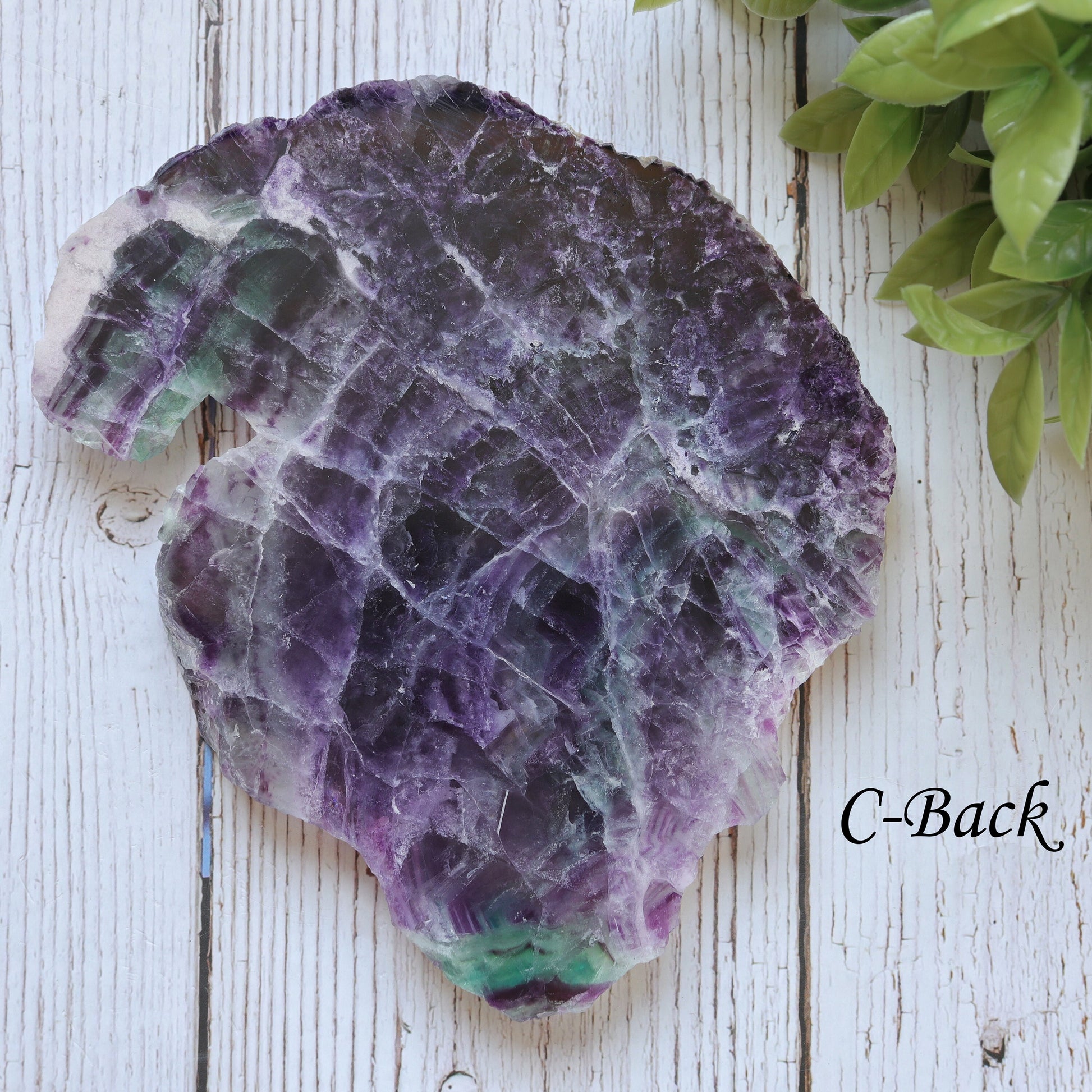 Fluorite Base Slab with Small Rainbow Inclusions, Ethically Sourced, Heart and Crown Chakra, Pick your Own