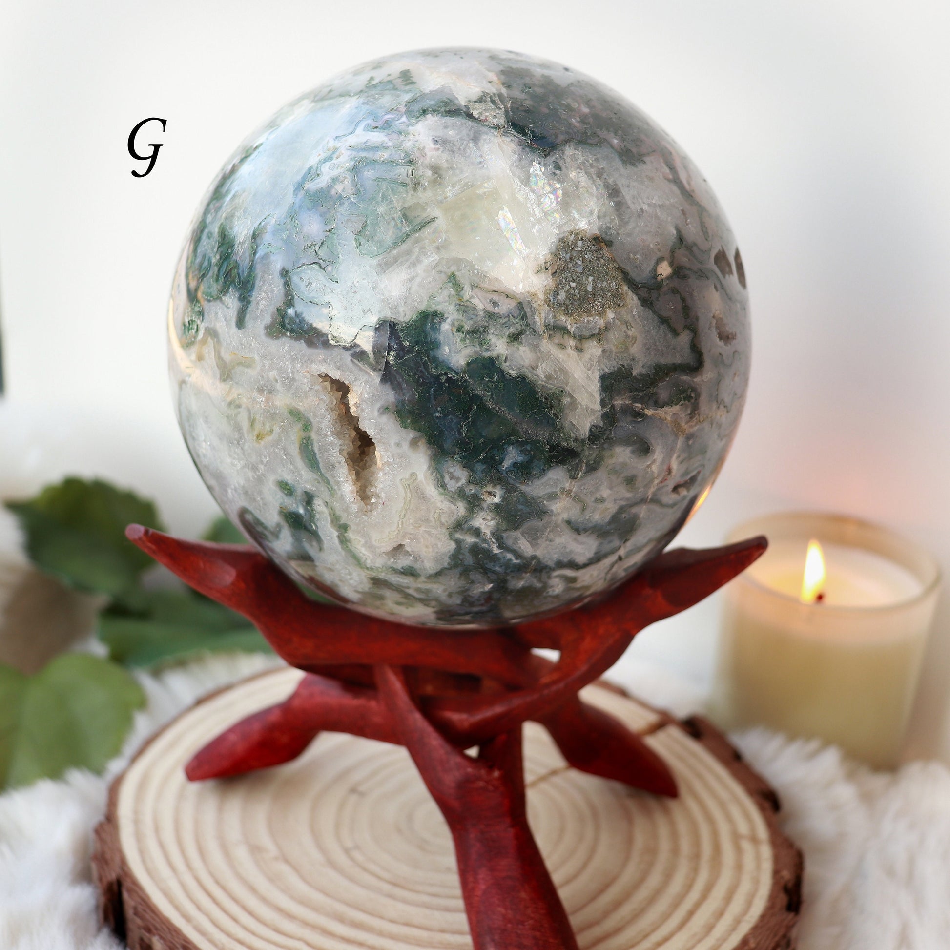 Moss Agate Sphere, Druzy Agate Spheres, Ethically Sourced - PICK YOUR OWN