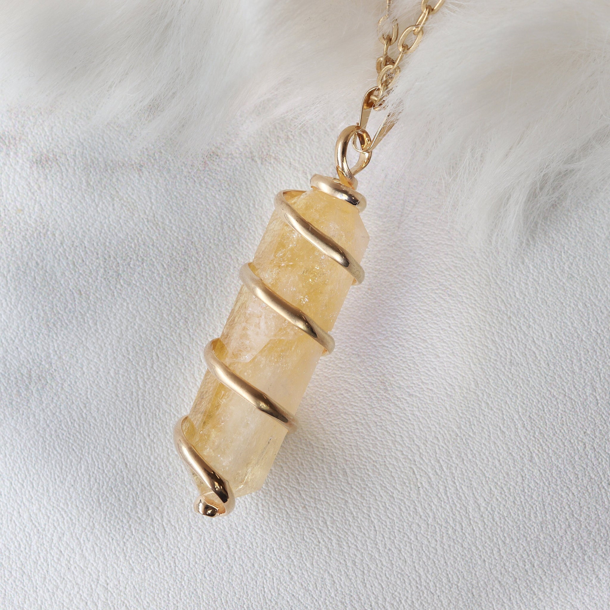 Citrine Pendant | Silver Wrapped | A Comforting Gift