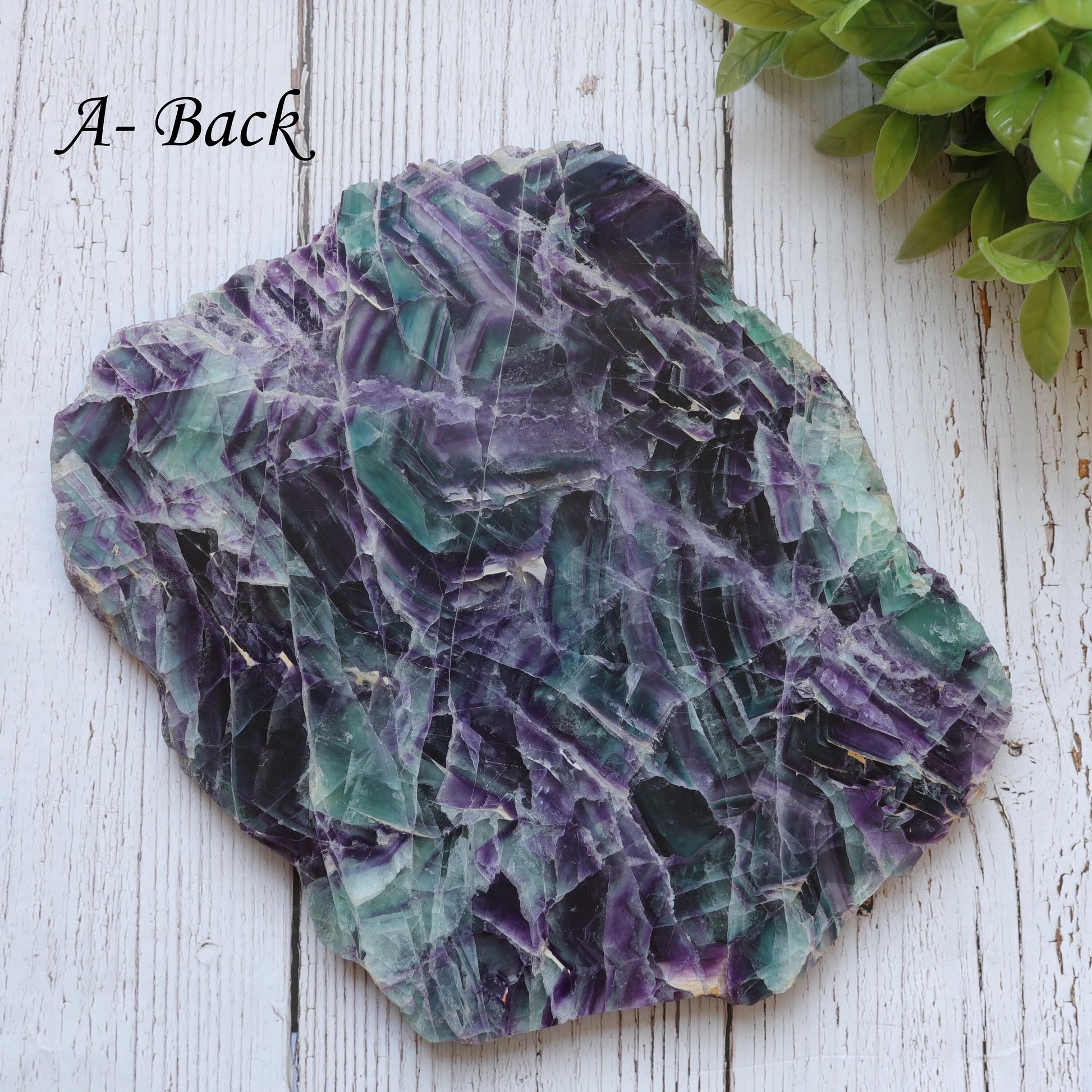 Fluorite Base Slab with Small Rainbow Inclusions, Ethically Sourced, Heart and Crown Chakra, Pick your Own