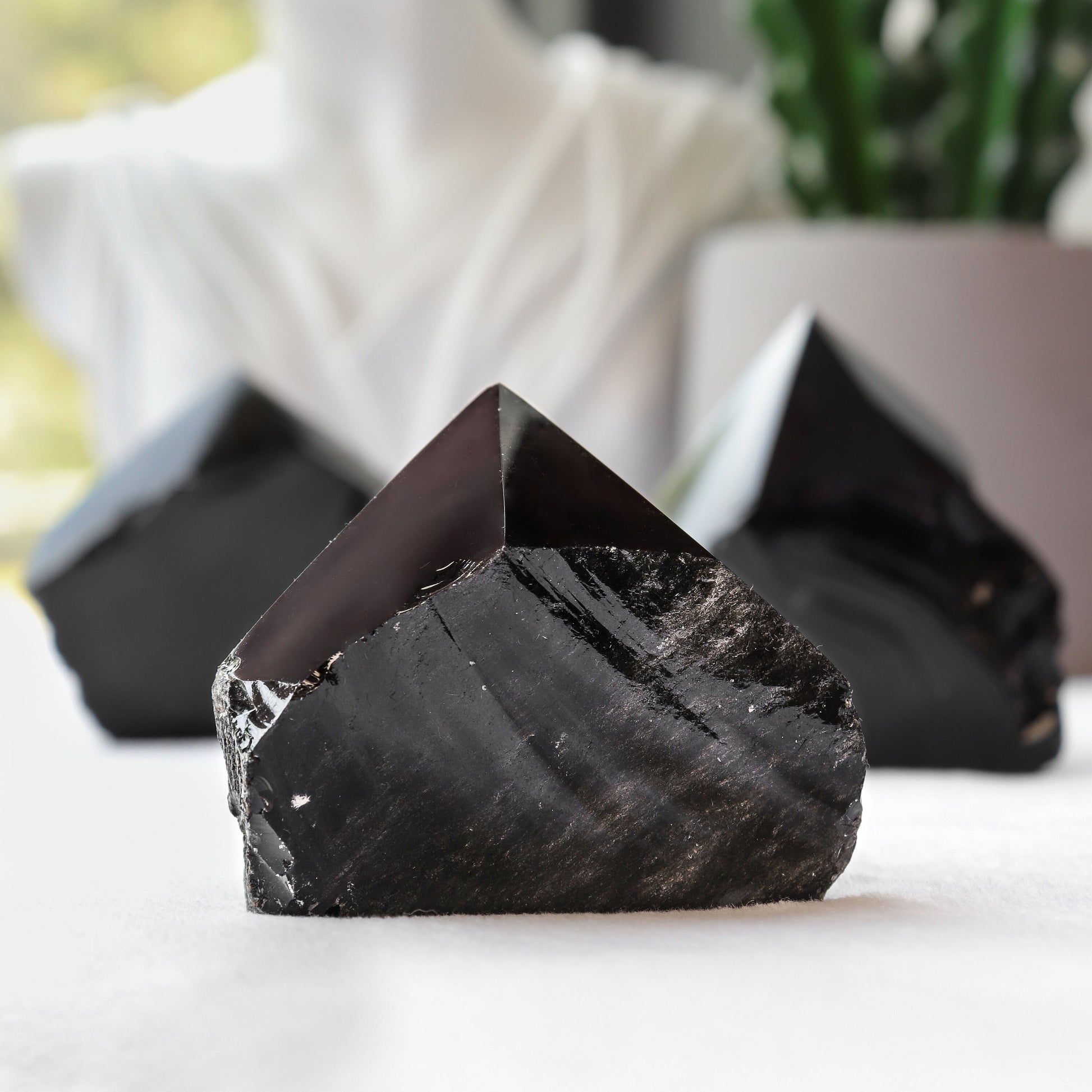 Mini Black Obsidian Point with Natural Base, Perfect for Protection, Ethically Sourced, Pick your Size