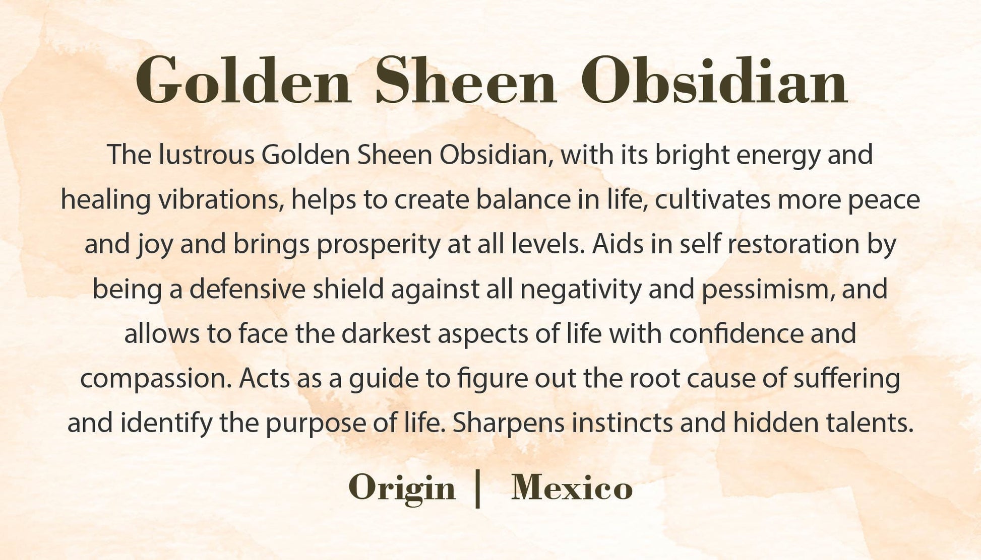 Golden Sheen Obsidian Tower - Obsidian Crystal Obelisk - Golden Sheen Obsidian for Healing