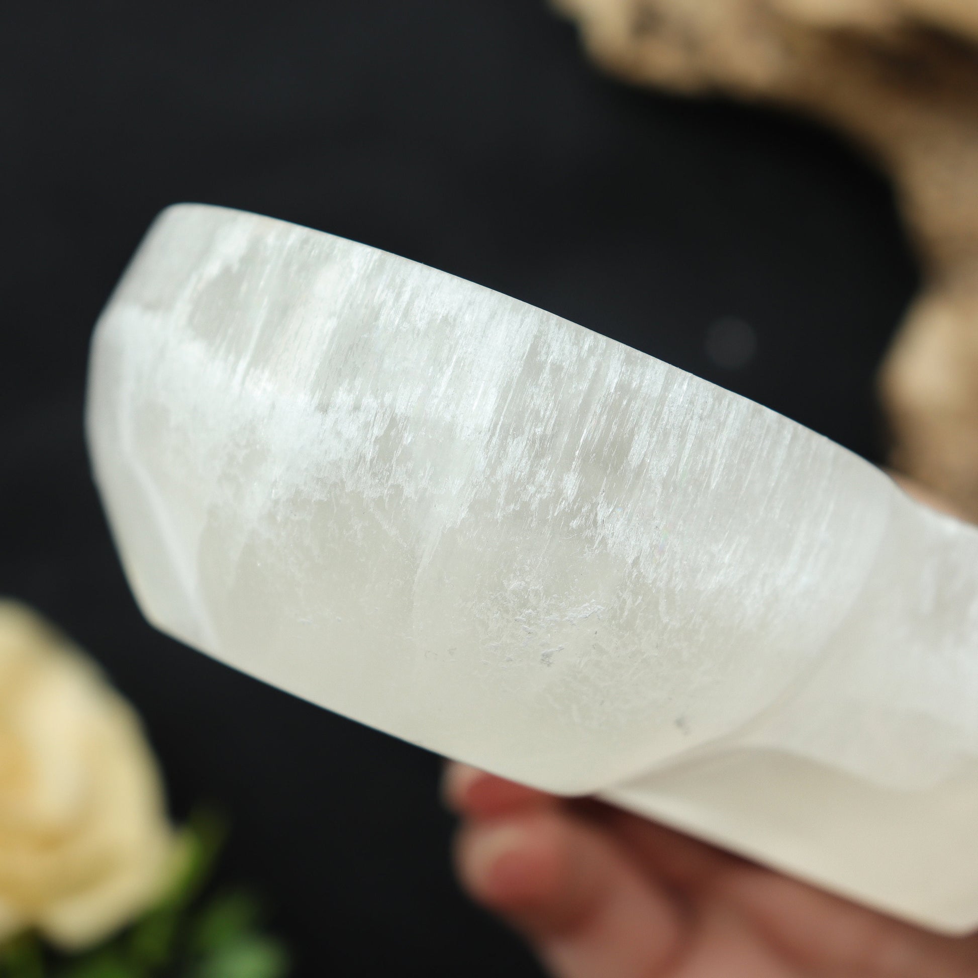 Selenite Heart Shaped Bowl for Charging Crystals and Table Decor