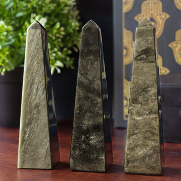 Golden Sheen Obsidian Tower, Ethically Sourced, Genuine Obsidian Crystal, Druzy Crystal, Reiki Master Healer