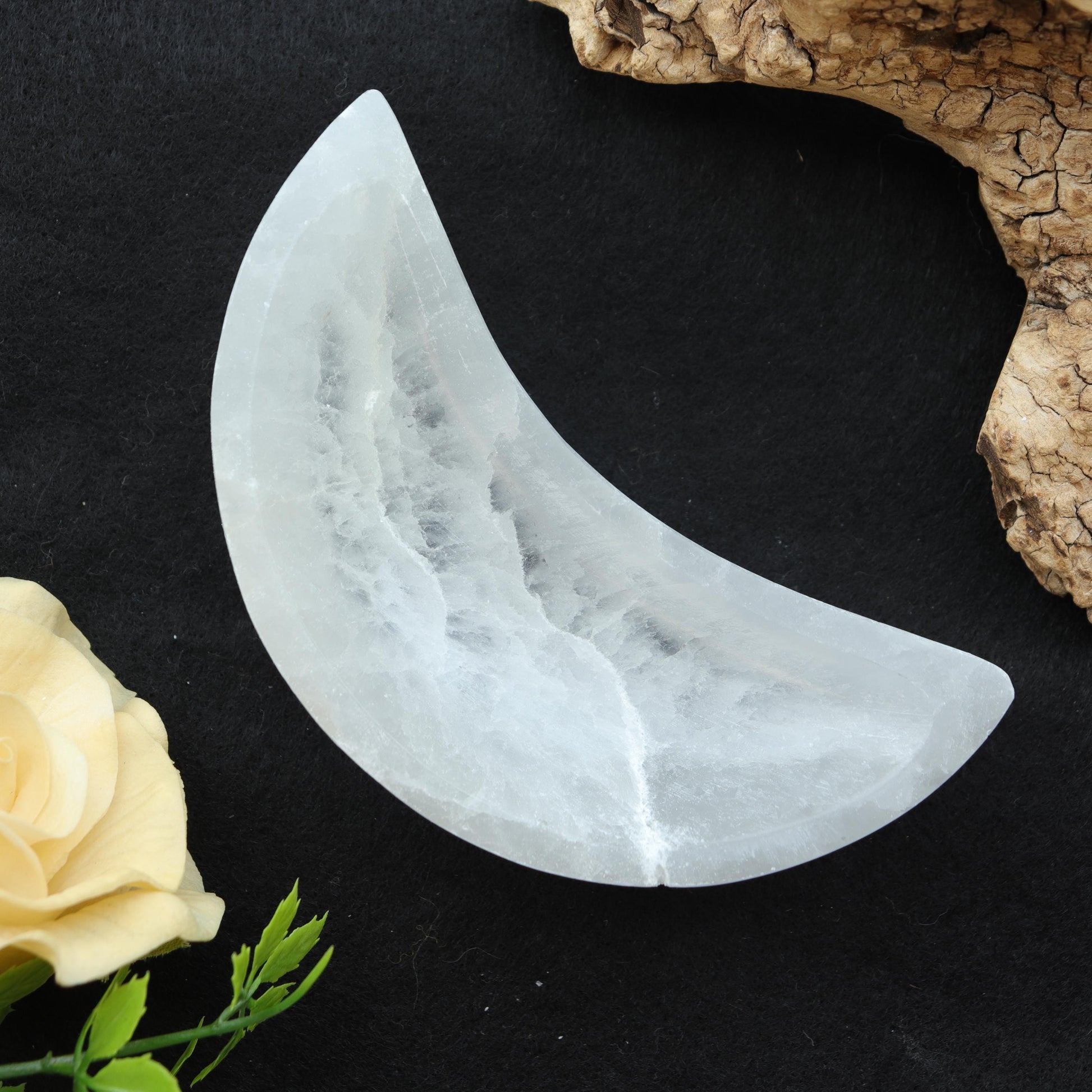 Selenite Half Moon Offering Bowl | Natural Selenite | Cleansing Selenite