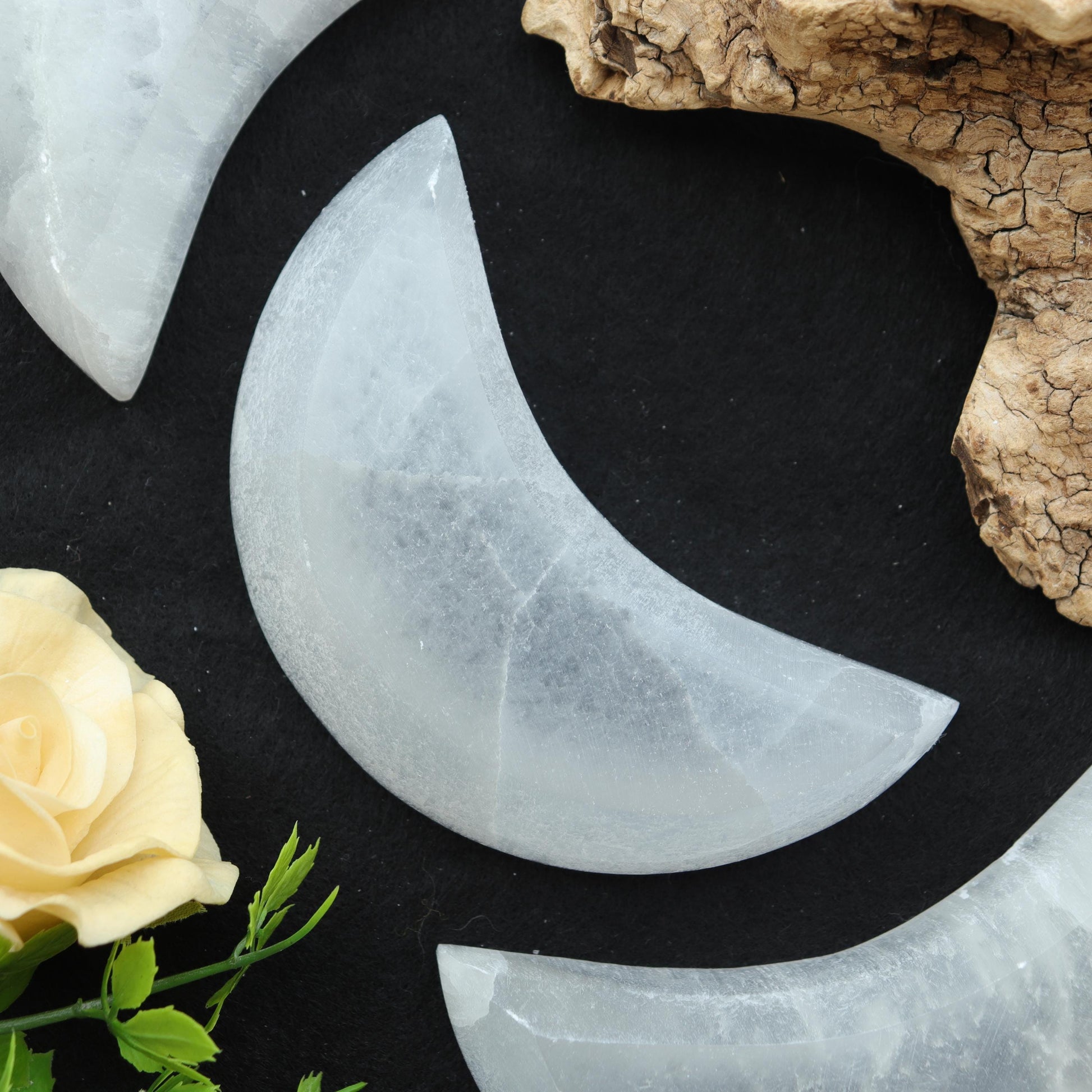 Selenite Half Moon Offering Bowl | Natural Selenite | Cleansing Selenite