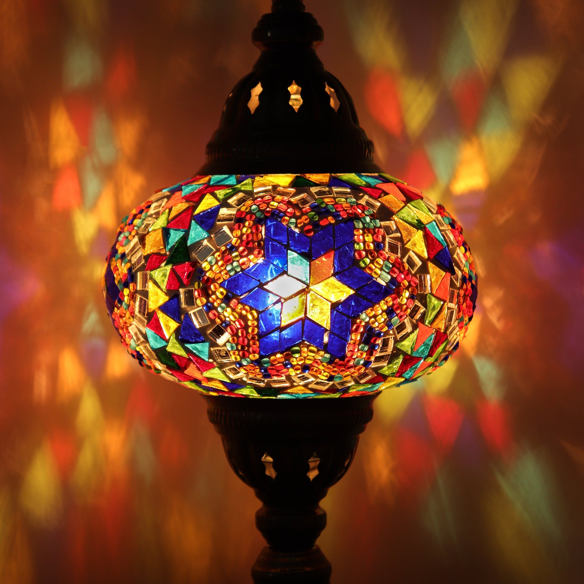 Hand Made Mosaic Glass Lamp from Turkey, Bohemian, Table Lamp, Boho Chic, Hippie Aesthetic, Unique Mosaic Home Decor, Color Variations