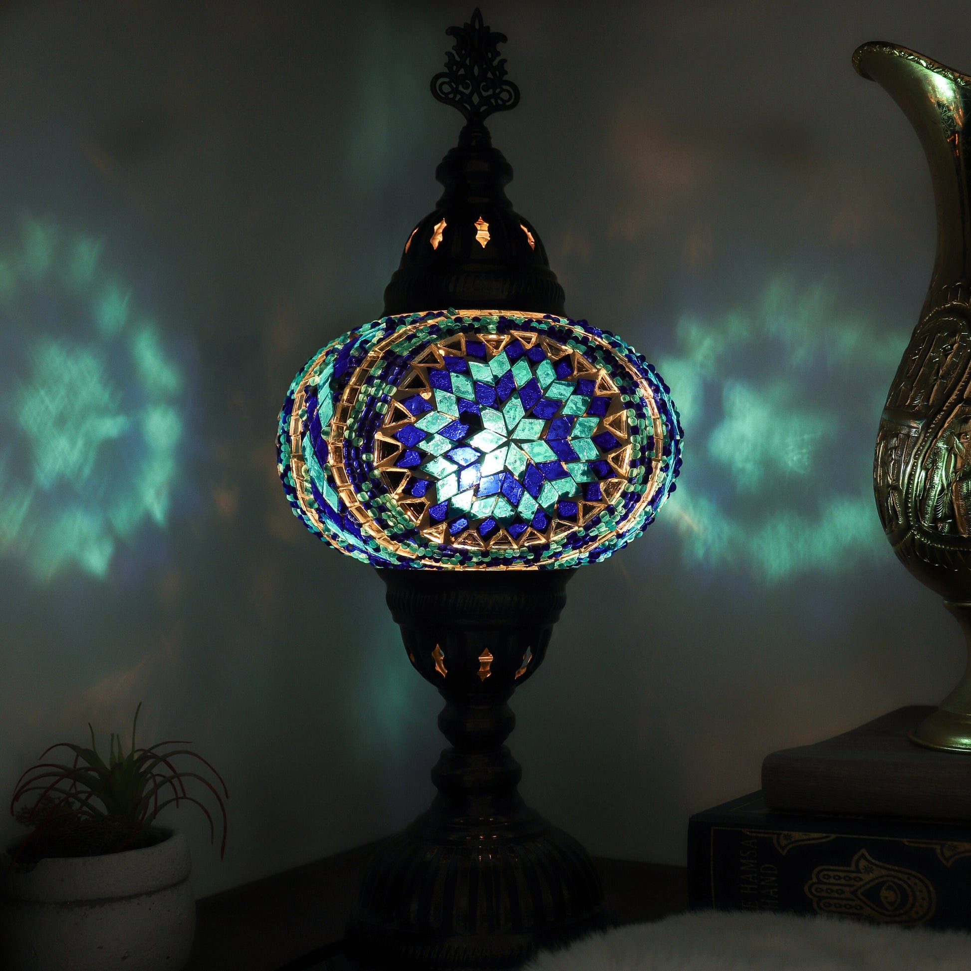 Hand Made Mosaic Glass Lamp from Turkey, Bohemian, Table Lamp, Boho, Shabby Chic Decor, Unique Mosaic Home Decor, Color Variations