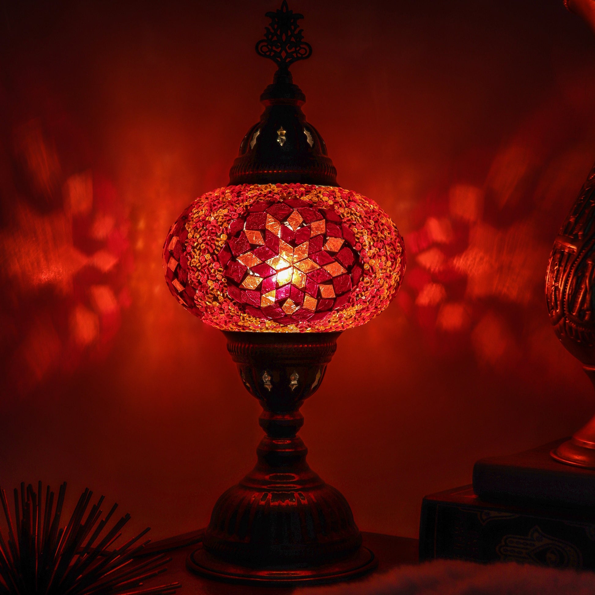 Hand Made Mosaic Glass Lamp from Turkey, Bohemian, Table Lamp, Boho, Shabby Chic Decor, Unique Mosaic Home Decor, Color Variations