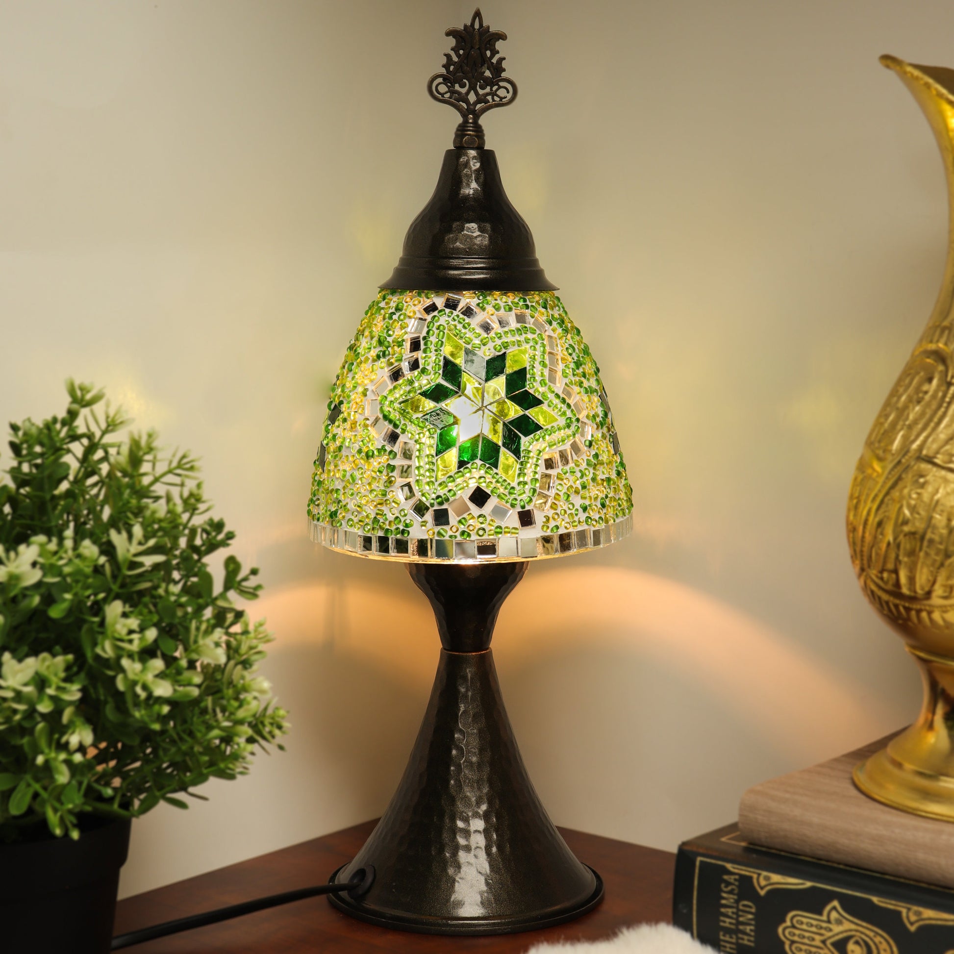 Hand Made Mosaic Glass Lamp from Turkey, Bohemian, Bedside Table Lamp, Boho Chic, Hippie Aesthetic, Unique Home Decor, Color Variations