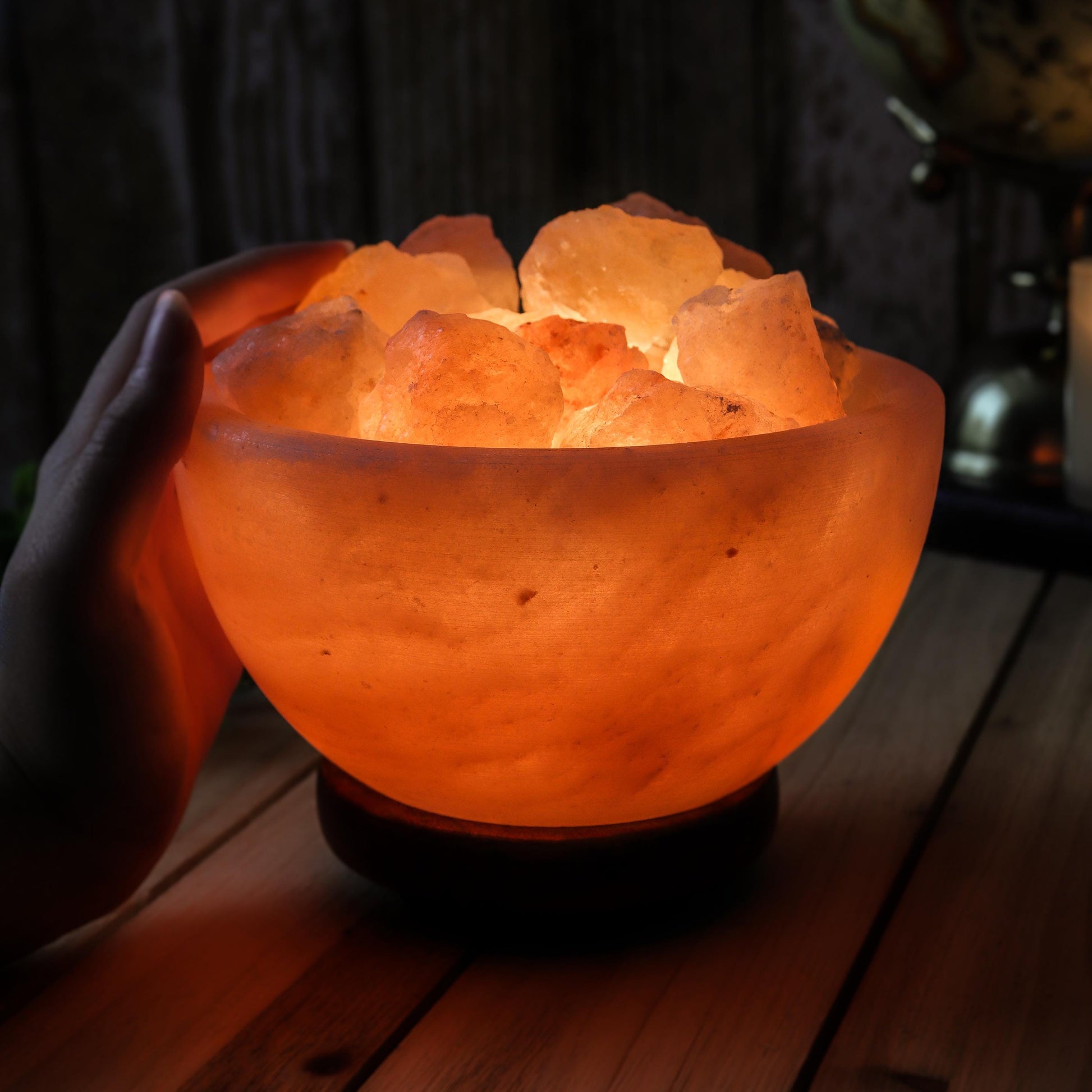 Himalayan Salt Lamp Fire Bowl, Natural Pink Salt Lamp, Dimming Lamp, Warm Ambiance Light, Table Lamp, Desk Lamp, Stunning Home Decor