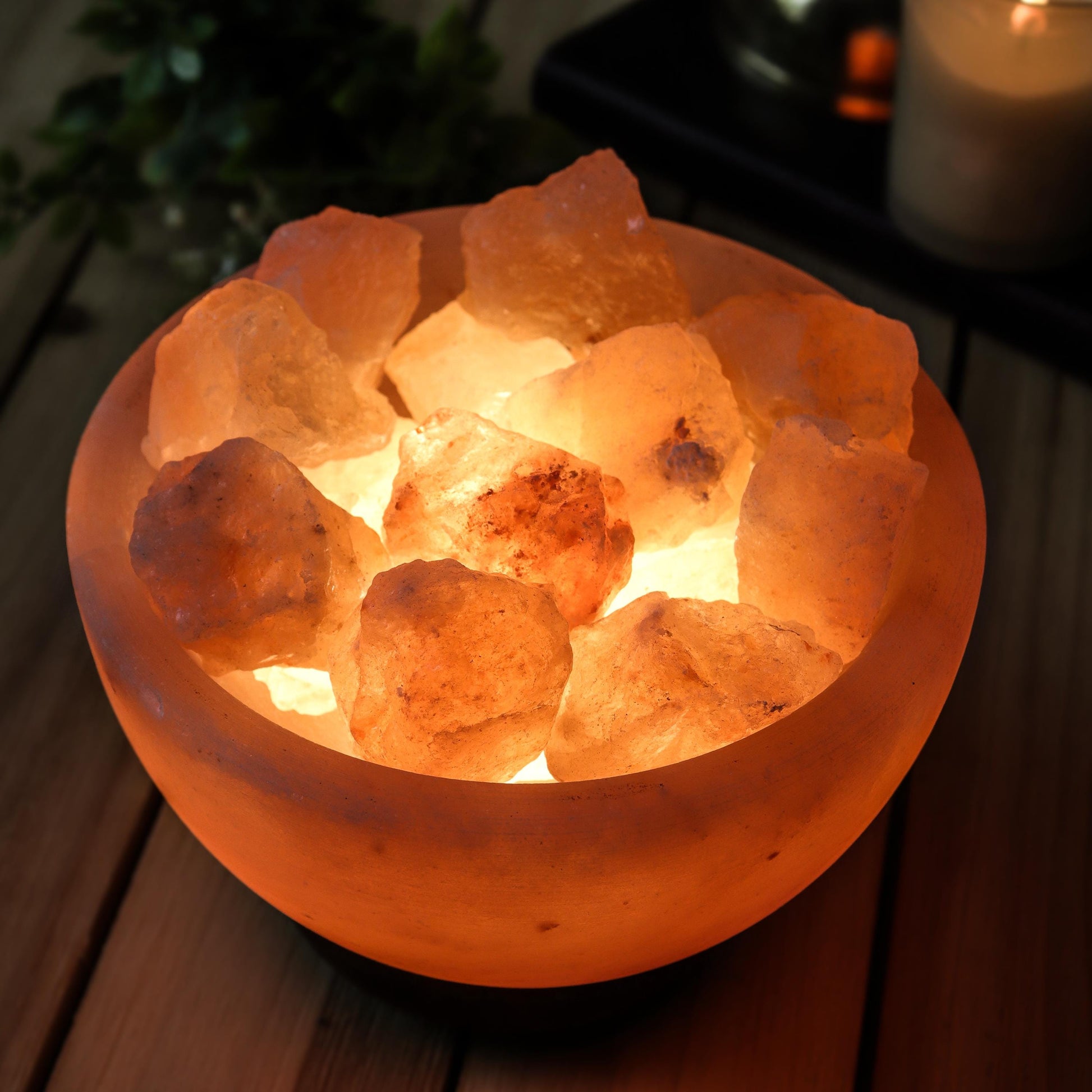 Himalayan Salt Lamp Fire Bowl, Natural Pink Salt Lamp, Dimming Lamp, Warm Ambiance Light, Table Lamp, Desk Lamp, Stunning Home Decor