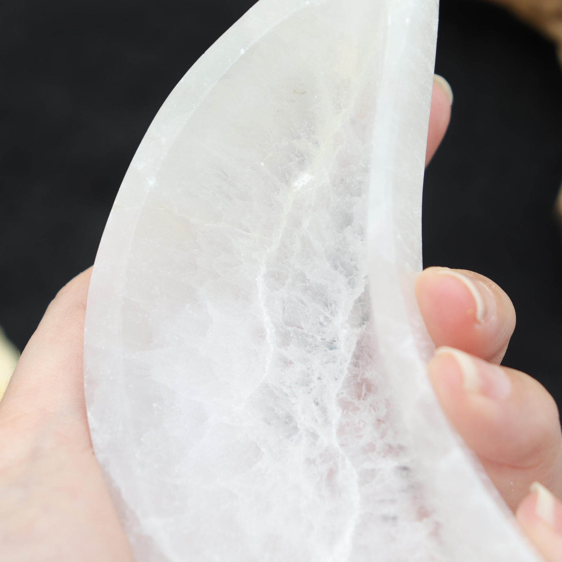 Selenite Half Moon Offering Bowl | Natural Selenite | Cleansing Selenite