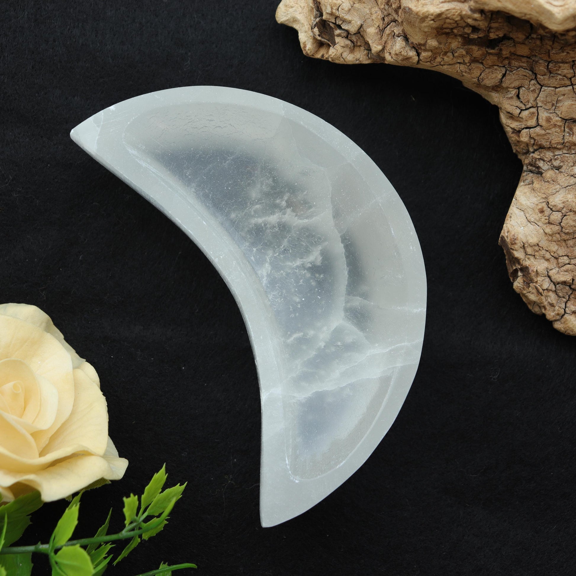 Selenite Half Moon Offering Bowl | Natural Selenite | Cleansing Selenite