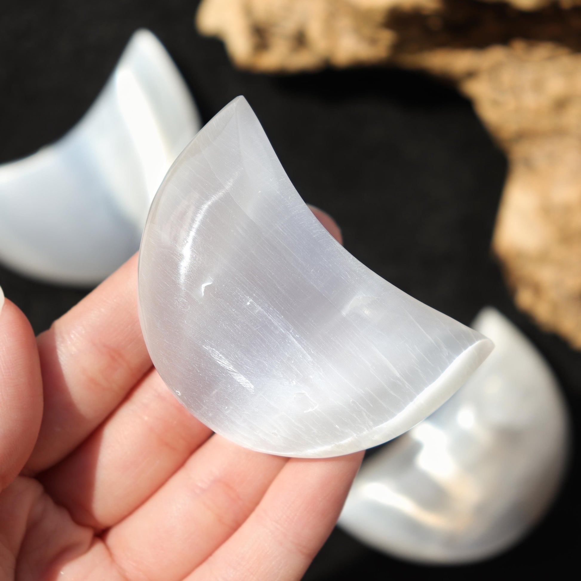 Selenite Half Moon | Natural Selenite | Cleansing Selenite