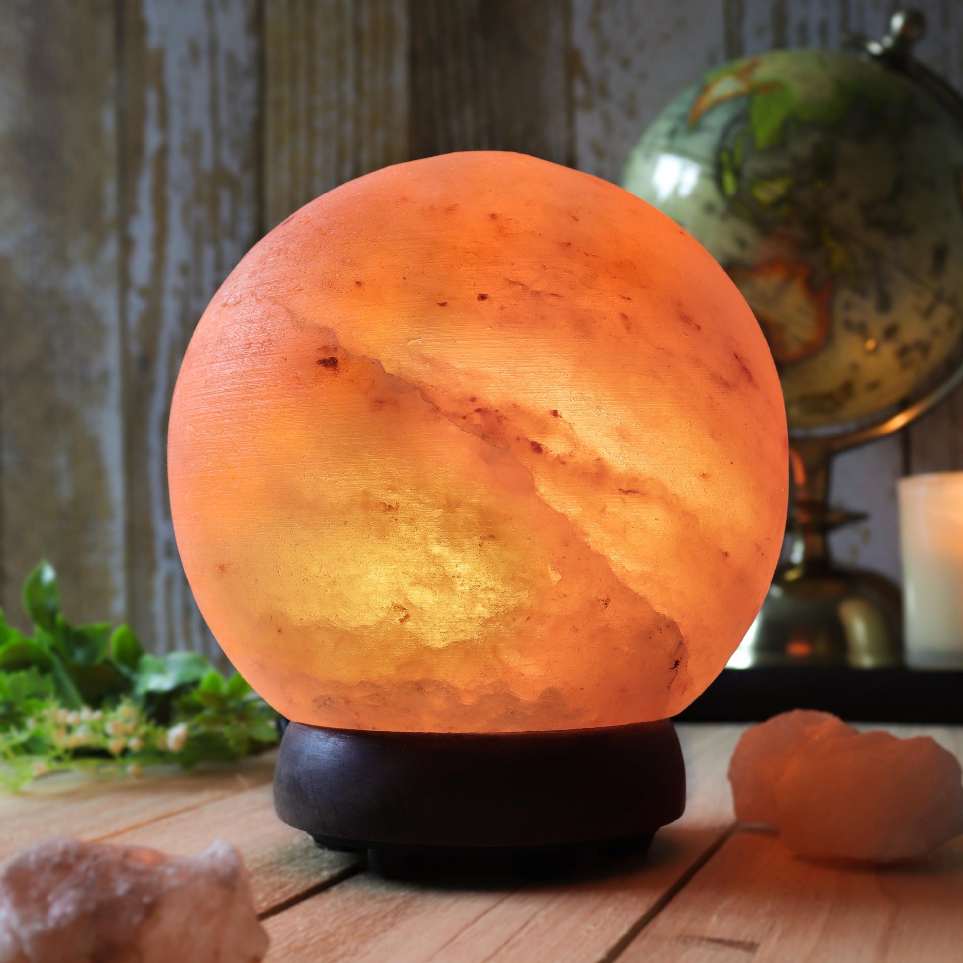 Himalayan Salt Lamp Globe, Natural Pink Salt Lamp, Dimming Lamp, Warm Ambiance Light, Stunning Home Decor