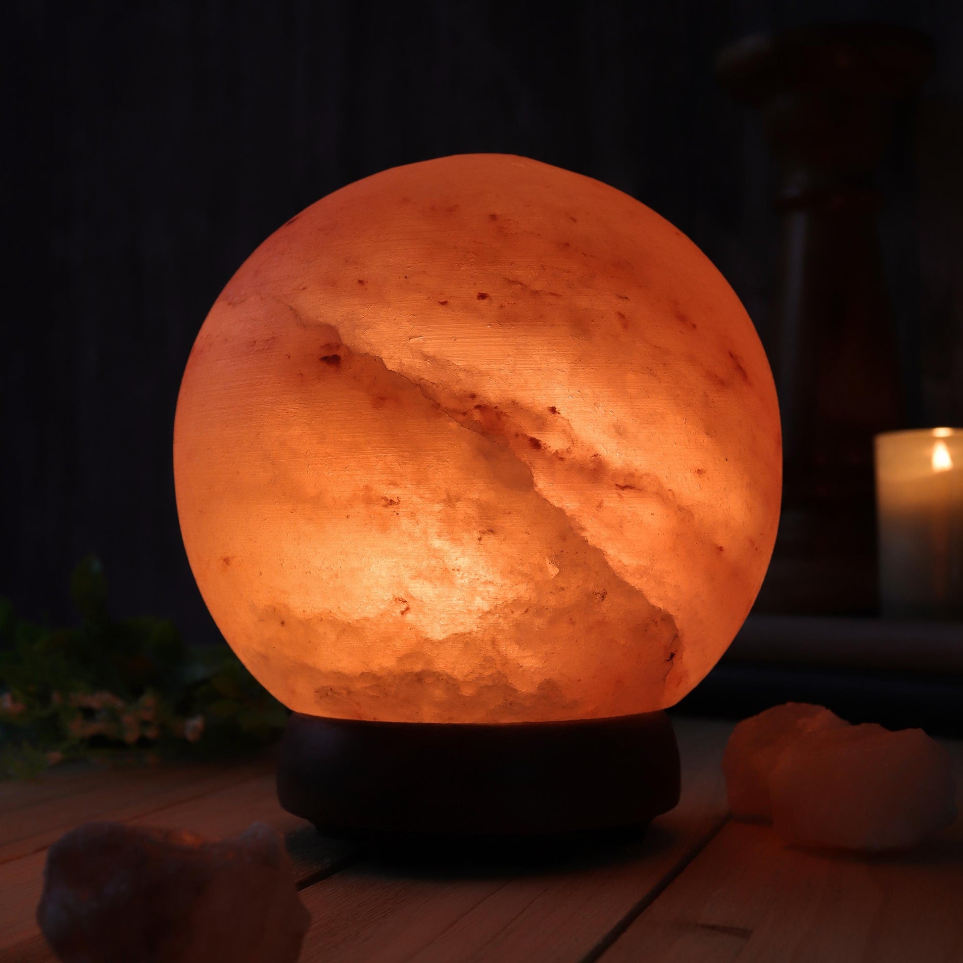 Himalayan Salt Lamp Globe, Natural Pink Salt Lamp, Dimming Lamp, Warm Ambiance Light, Stunning Home Decor