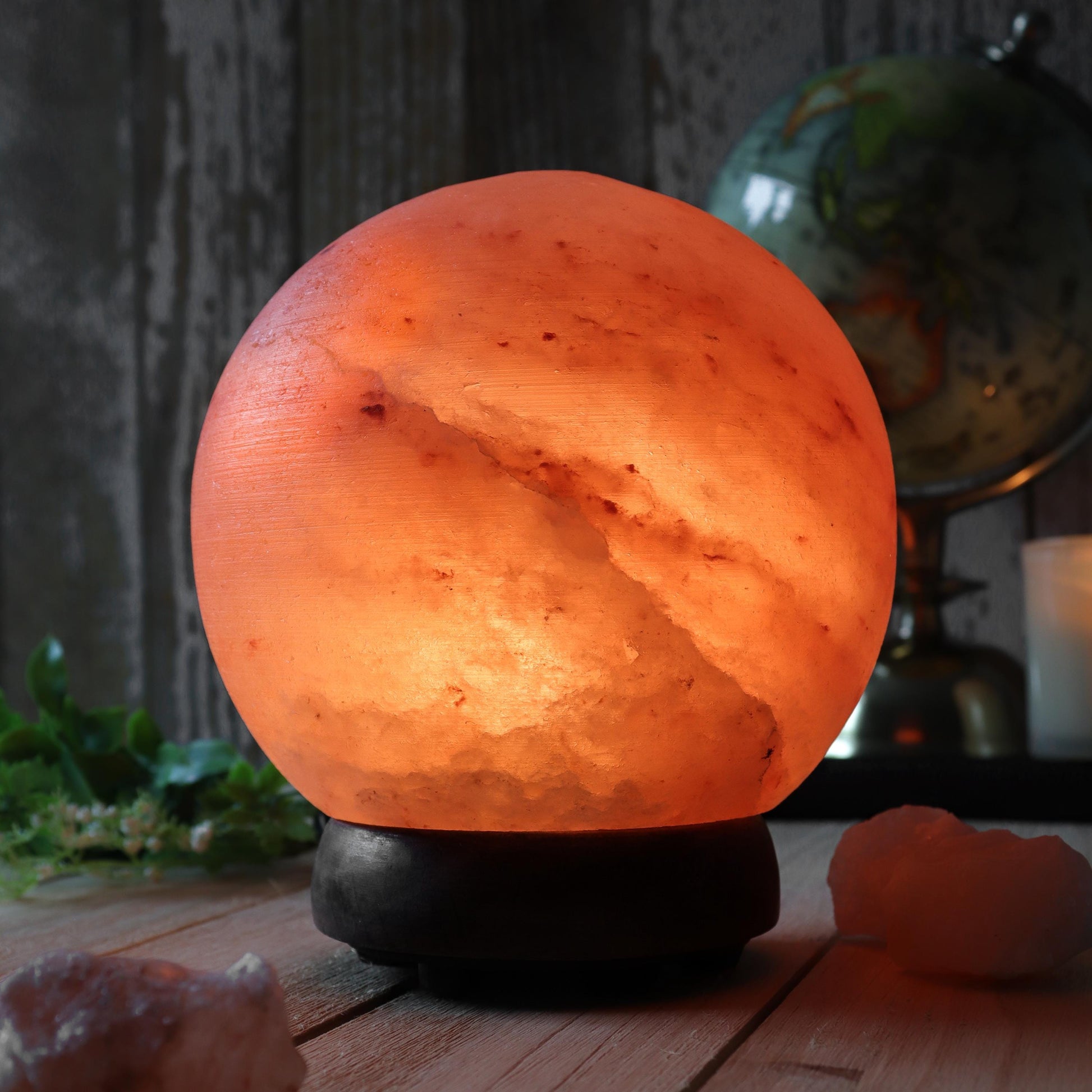 Himalayan Salt Lamp Globe, Natural Pink Salt Lamp, Dimming Lamp, Warm Ambiance Light, Stunning Home Decor