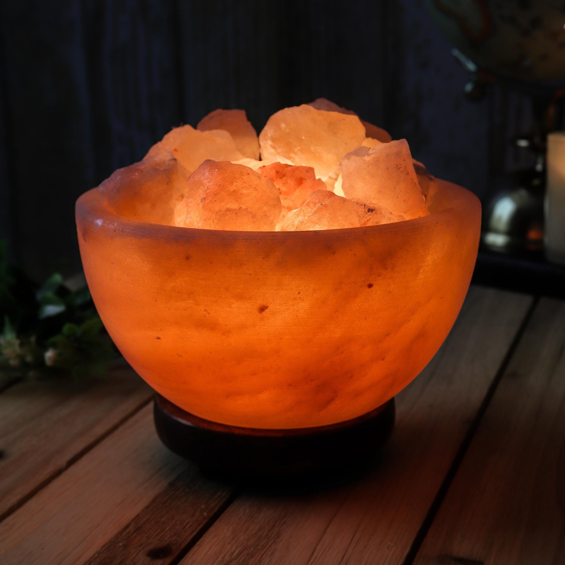 Himalayan Salt Lamp Fire Bowl, Natural Pink Salt Lamp, Dimming Lamp, Warm Ambiance Light, Table Lamp, Desk Lamp, Stunning Home Decor