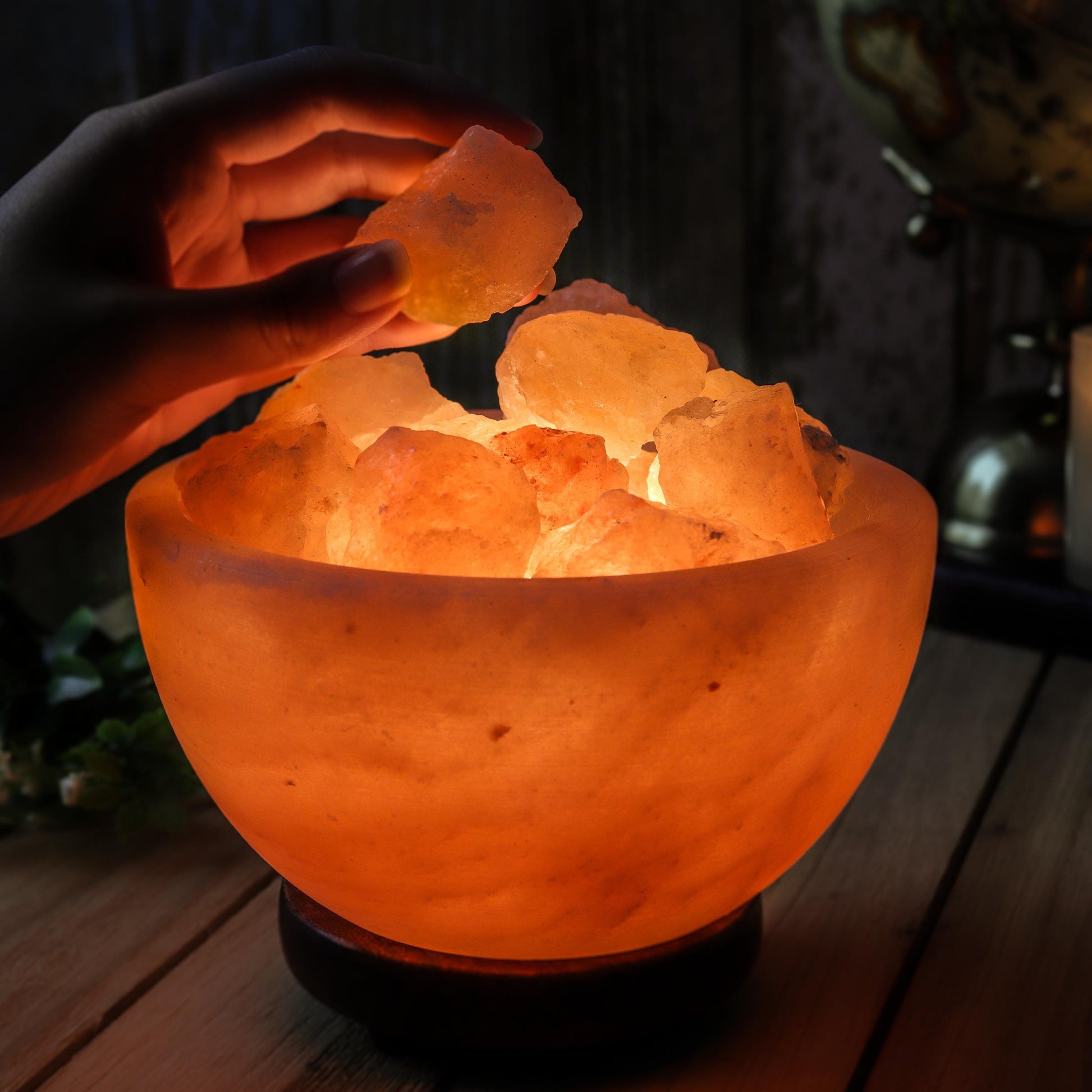 Himalayan Salt Lamp Fire Bowl, Natural Pink Salt Lamp, Dimming Lamp, Warm Ambiance Light, Table Lamp, Desk Lamp, Stunning Home Decor