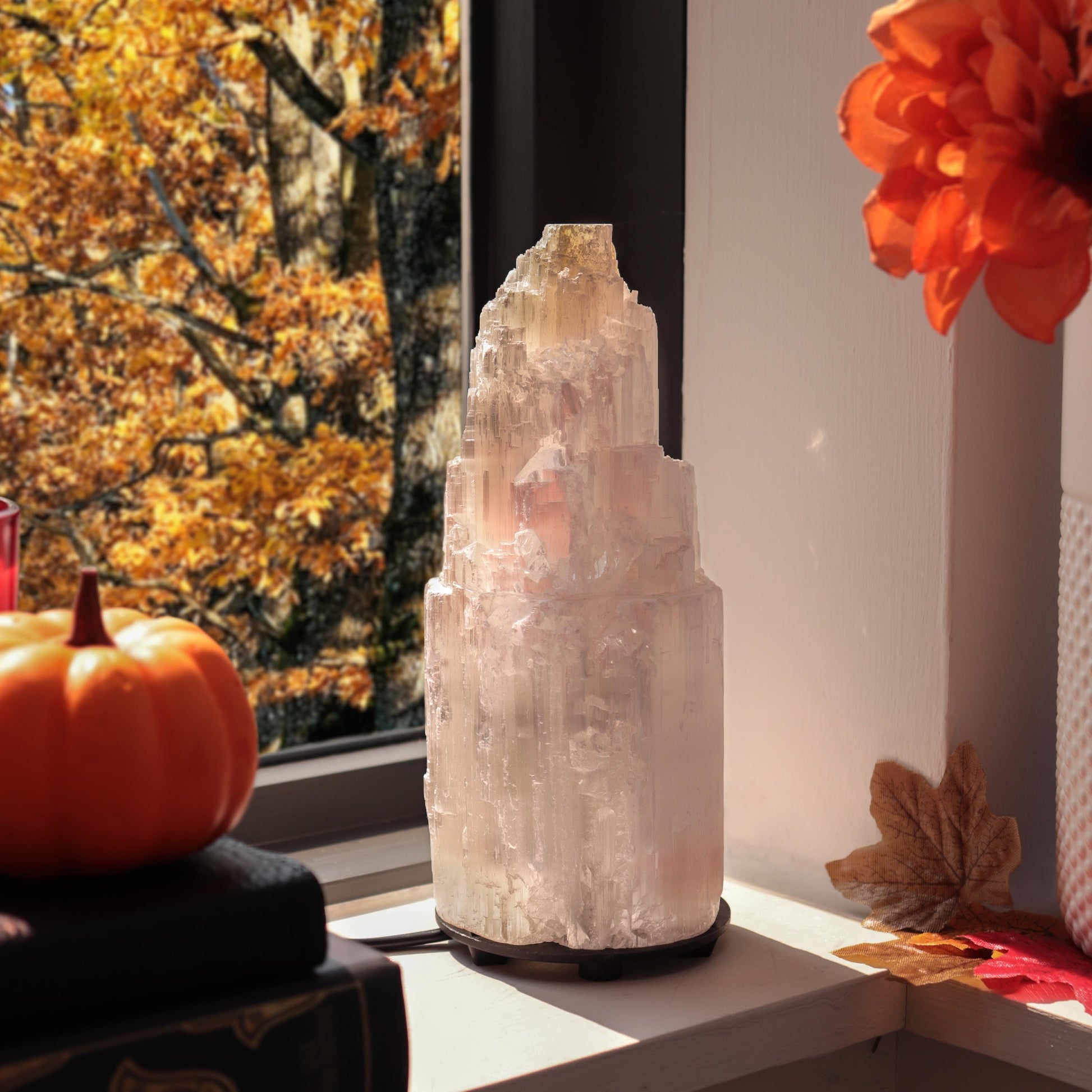 Natural Selenite Crystal Lamp from Morocco, Extra Quality, Ethically Sourced, Home Decor