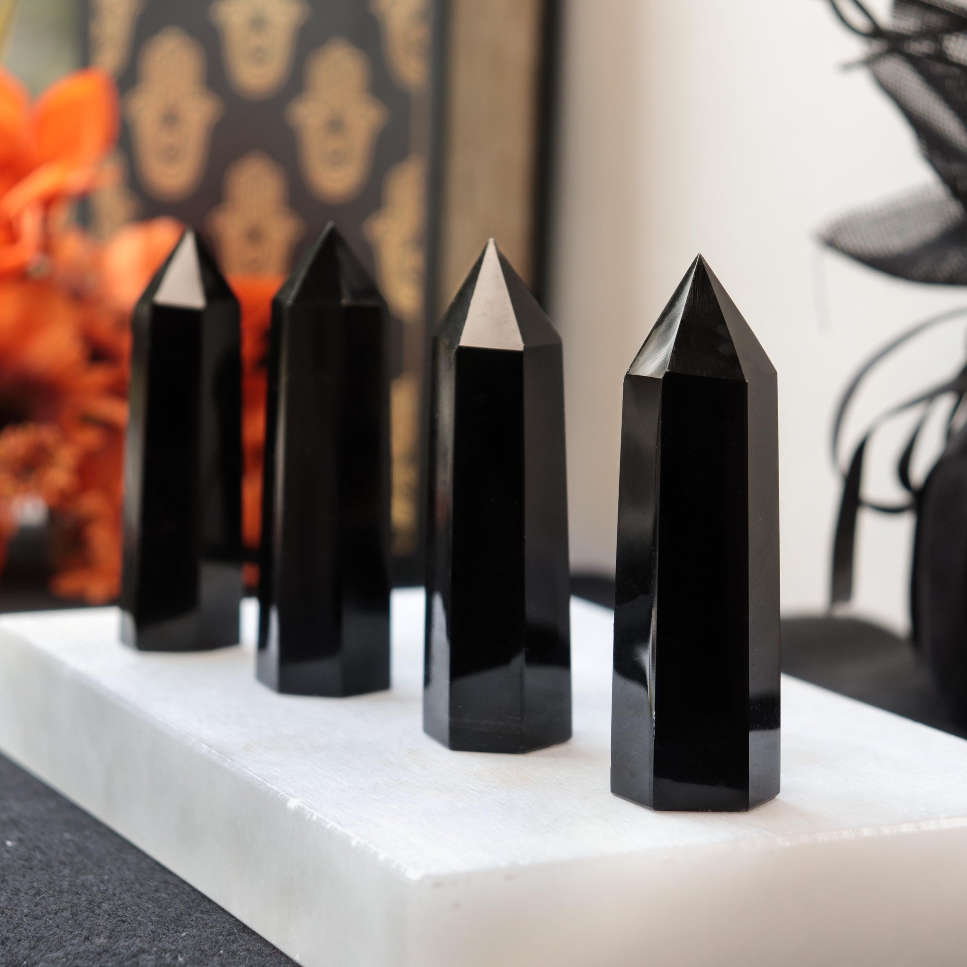 Black Obsidian Polished Point | Black Obsidian Generator | Black Obsidian Tower | Black Obsidian | Healing Crystals | Crystal Tower